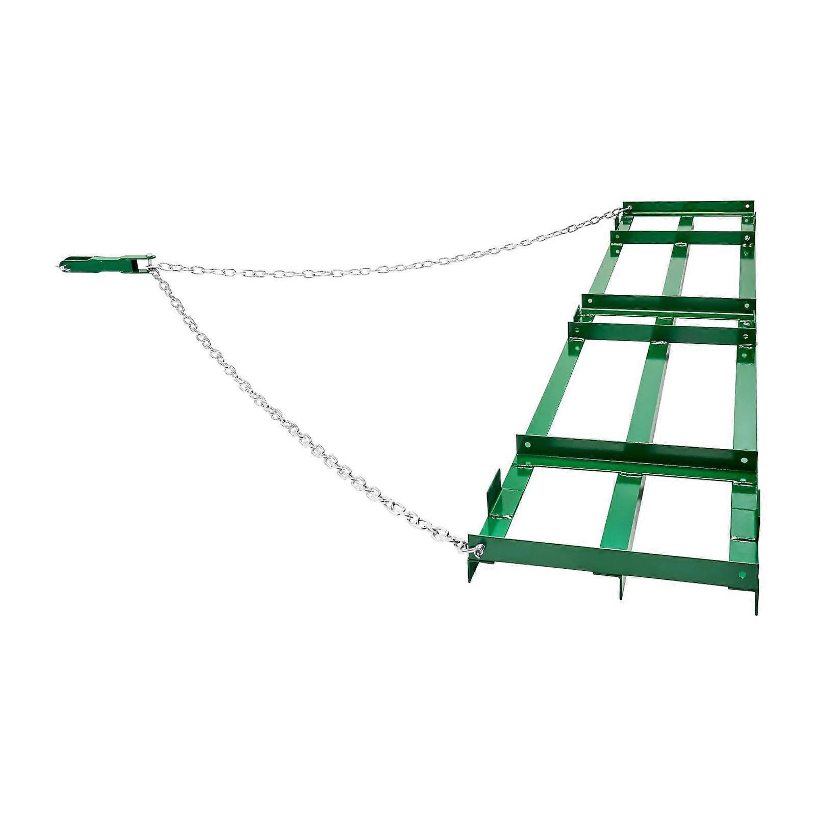 Drag Harrow, 8 ft Zware Sleep Achter Drag Harrow met Verstelbare Staven & 72 in Ketting, Oprit Grader Landschap Hark