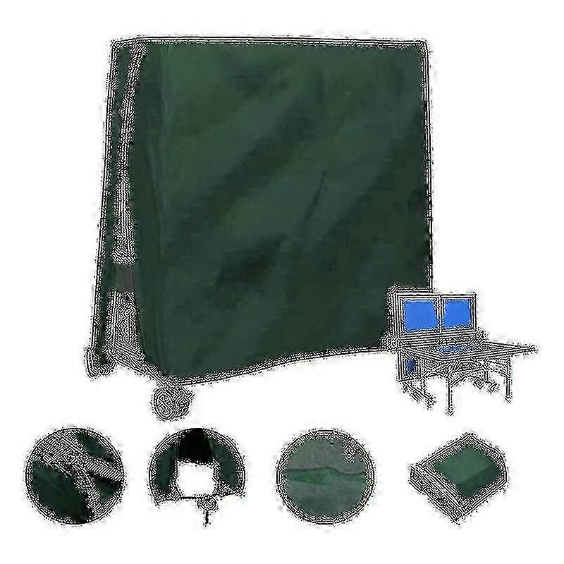 Waterproof And Dustproof Outdoor Table Tennis Table Suitable For Use 165 X 70 X 185 Cm Green