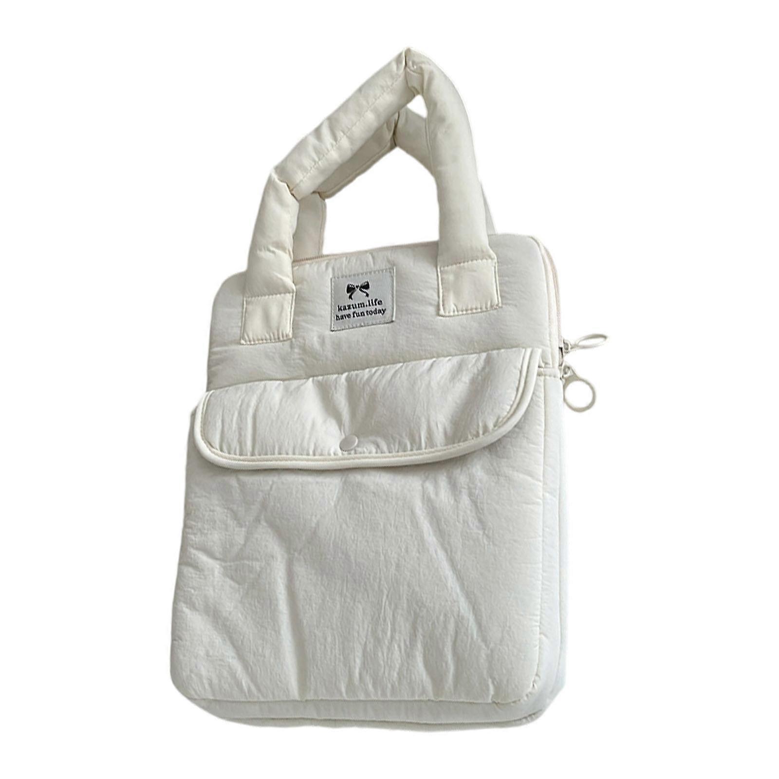 Capa para laptop à prova de choque com interior macio Bolsa fofa Alça Oxfords Tecido Transportadora Bolsa para 11 13 14 15 15,6 polegadas Branco 11 polegadas