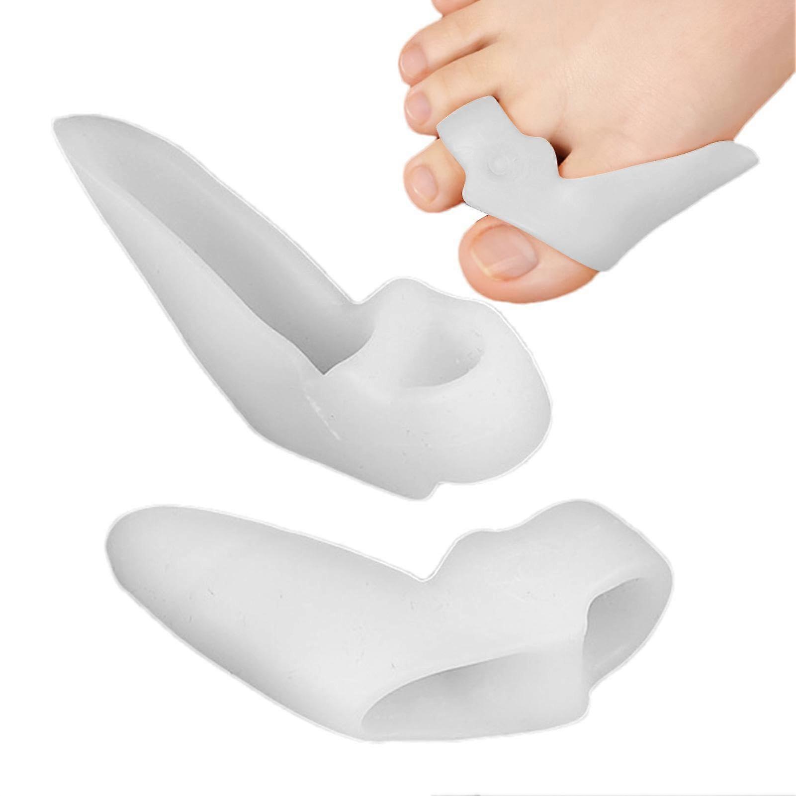 Toe Straightener Silicone Big Toe Separator Spacer, Gel Cushion Pad for Overlapping Toes, Orthotic Alignment and Protection, White