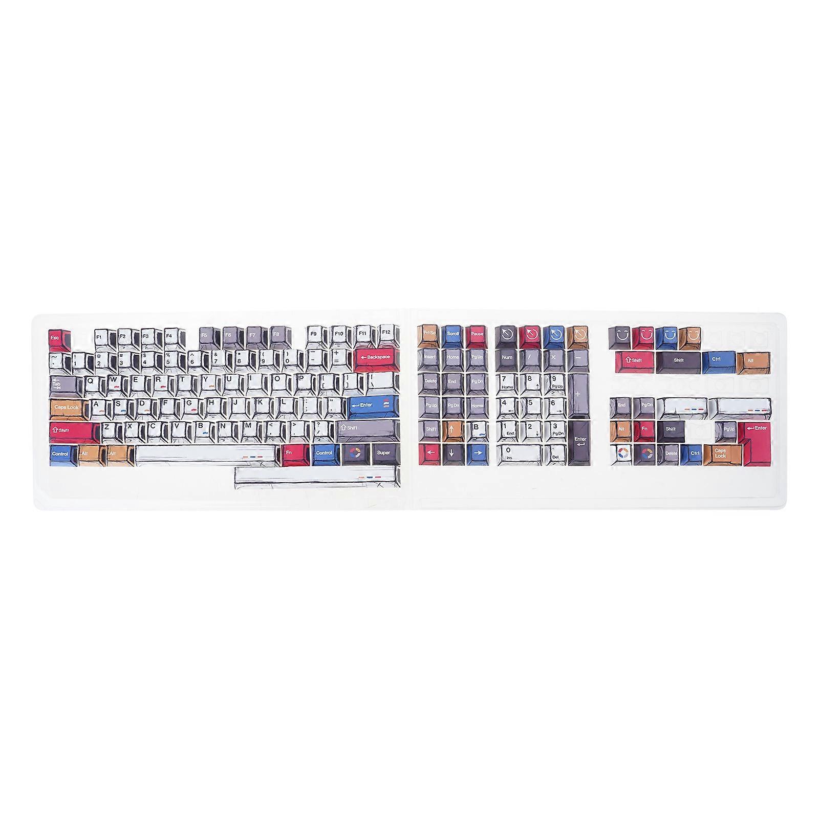136 Key PBT Keycaps Colorful Keycap Set Heat Sublimated for Mechanical Keyboards for Gamers and Designers