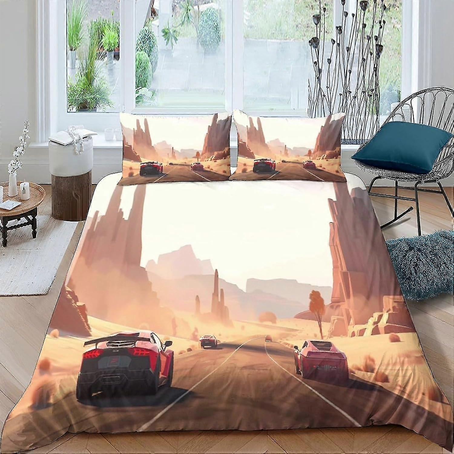 Dazzling 3D Print Quilt Cover Suitable for Boys Girls with Pillow Cases and Zipper Closure Bedding S