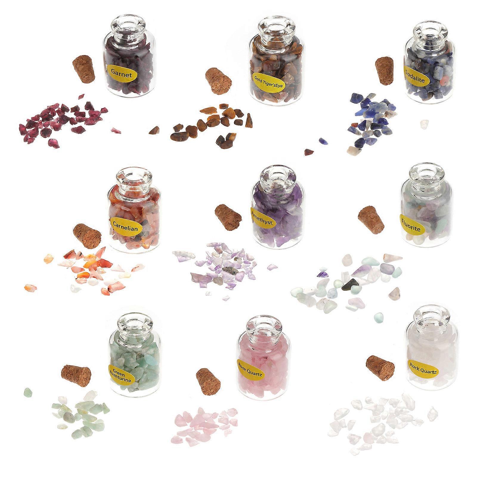 Gemstone Bottles 9Pcs Assorted Color Gift Ready Home Decoration Collection