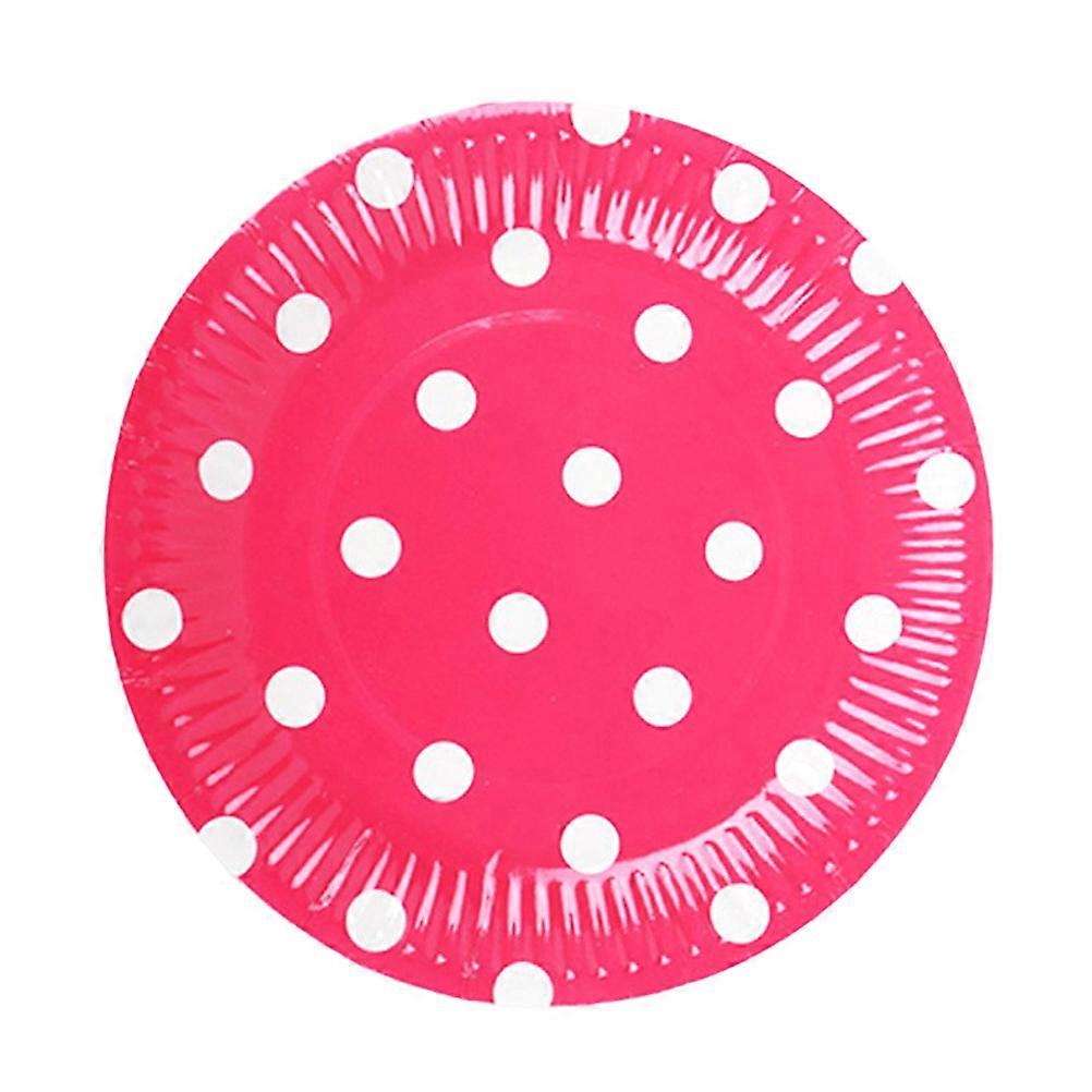 Parti Sofra Takımı 60 adet 7 İnç Renkli Nokta Kağıt Aperatif Tepsileri Doğum Günü Tatlı Tabakları Çocuk El Sanatları Malzemeleri Eğitici El Sanatları Kırmızı