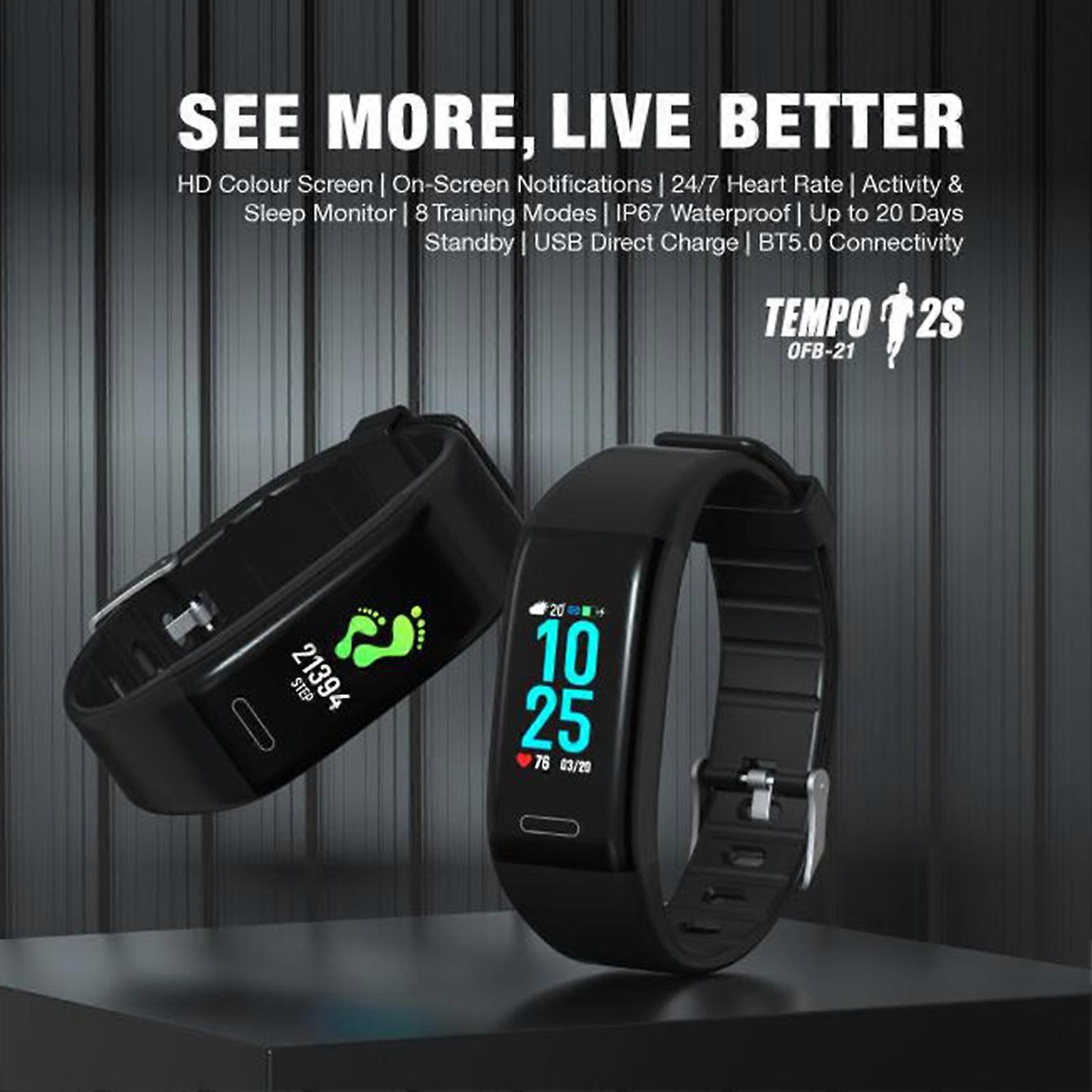 Oraimo Tempo-2S 5 Training Modes Smart Fitband IP67 Waterproof BT5.0