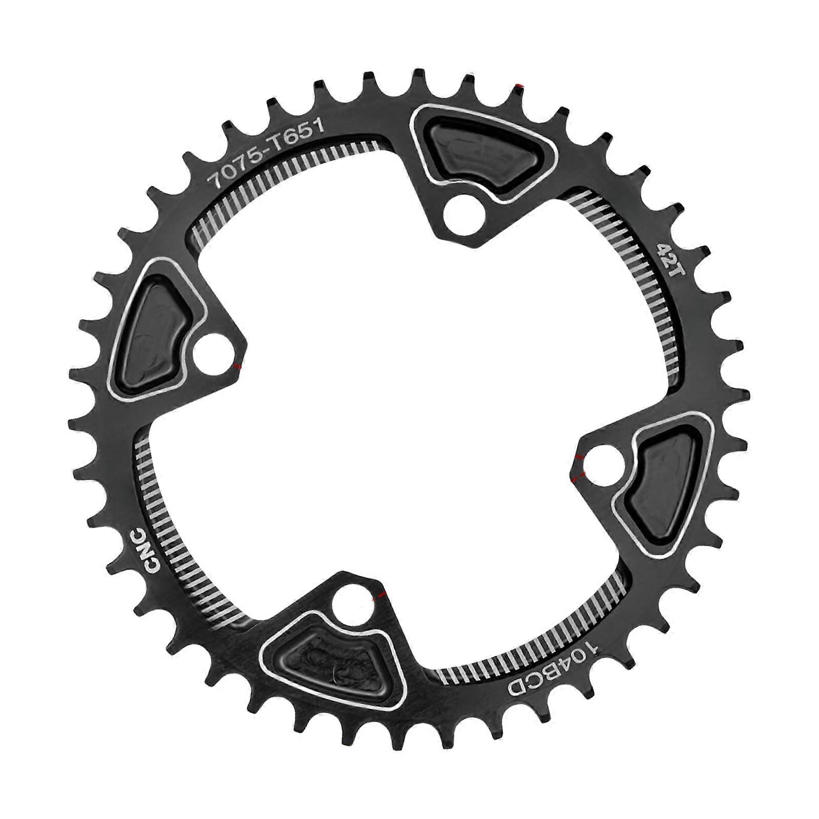 Bicycle Crank Narrow Wide Chainring 104BCD, 40T/42T Round Chainring for Mountain and Road Bikes