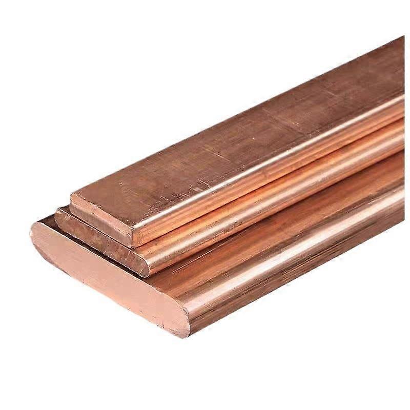 Flat bar made of purity copper – 500 mm length, 10 mm width, 0.7–1.8 mm thickness (1.2 mm).