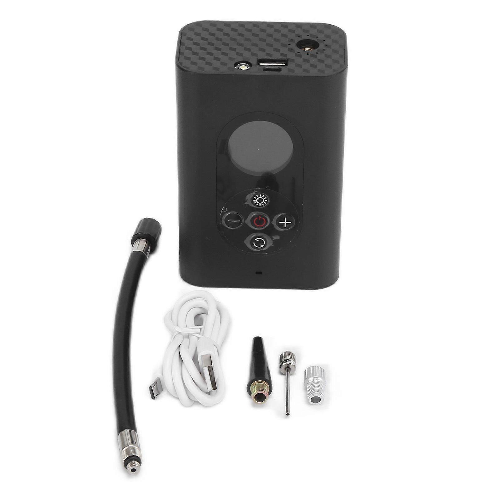 Electric Air Pump Portable Wireless USB Rechargeable Smart High Pressure Inflator Pump with LCD Display LED LightYMQX)