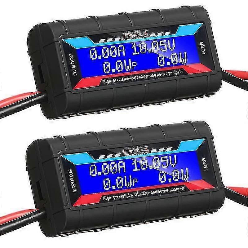 2pcs 150a High Precision Watt Meter With Backlight Digital Lcd Screen For Rc Solar Voltage Current FT