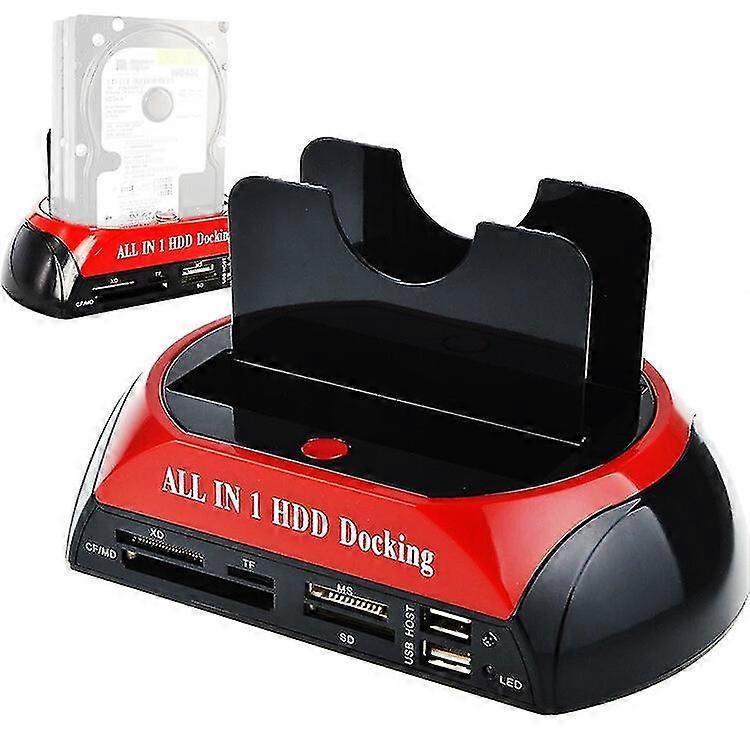 Hdd Docking Station for European Market, 2.5'/3.5' Sata Multi-function Usb Hub Reader