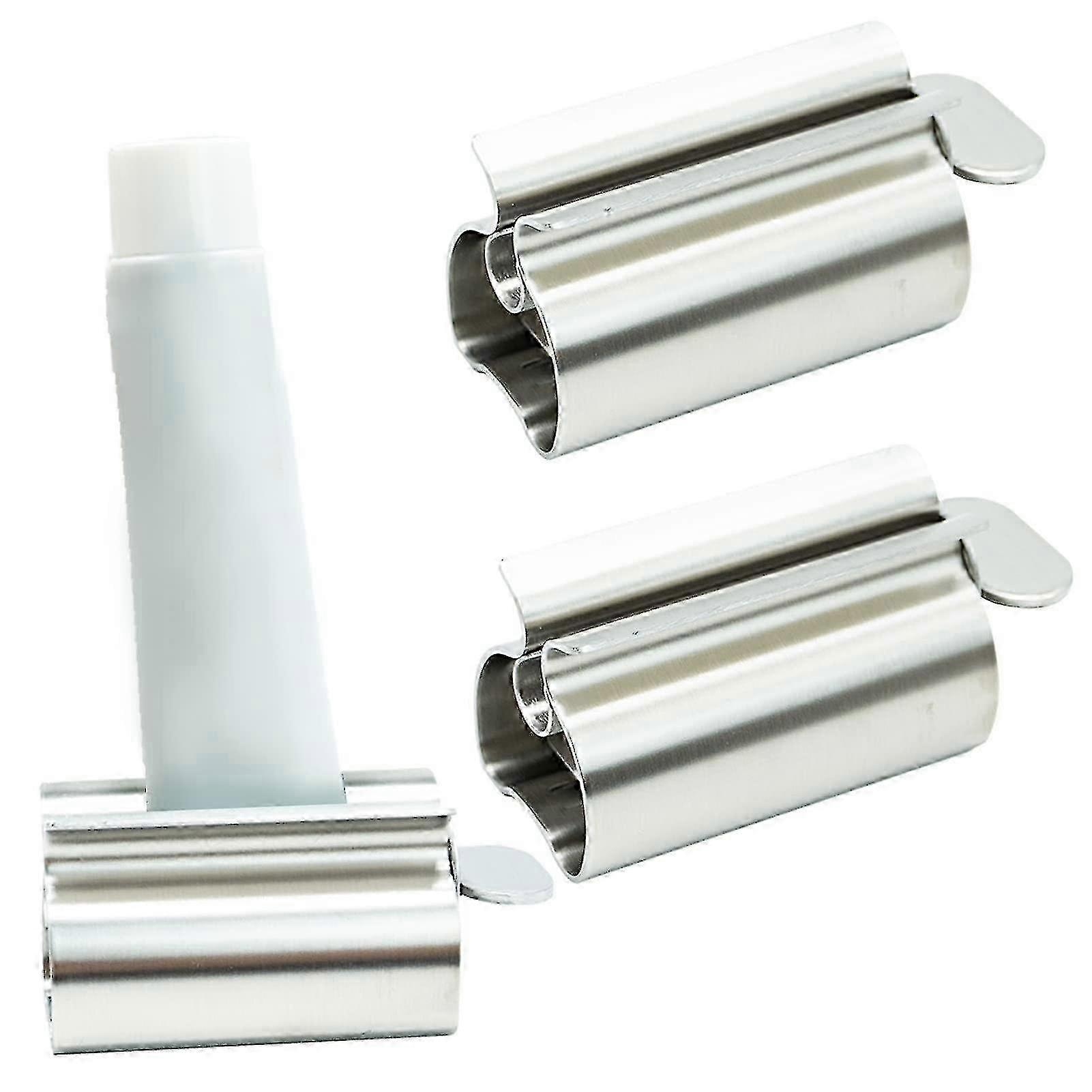 Toothpaste Squeezer 2pcs, Metal Tube Squeezer for Toothpaste Holder (Silver)