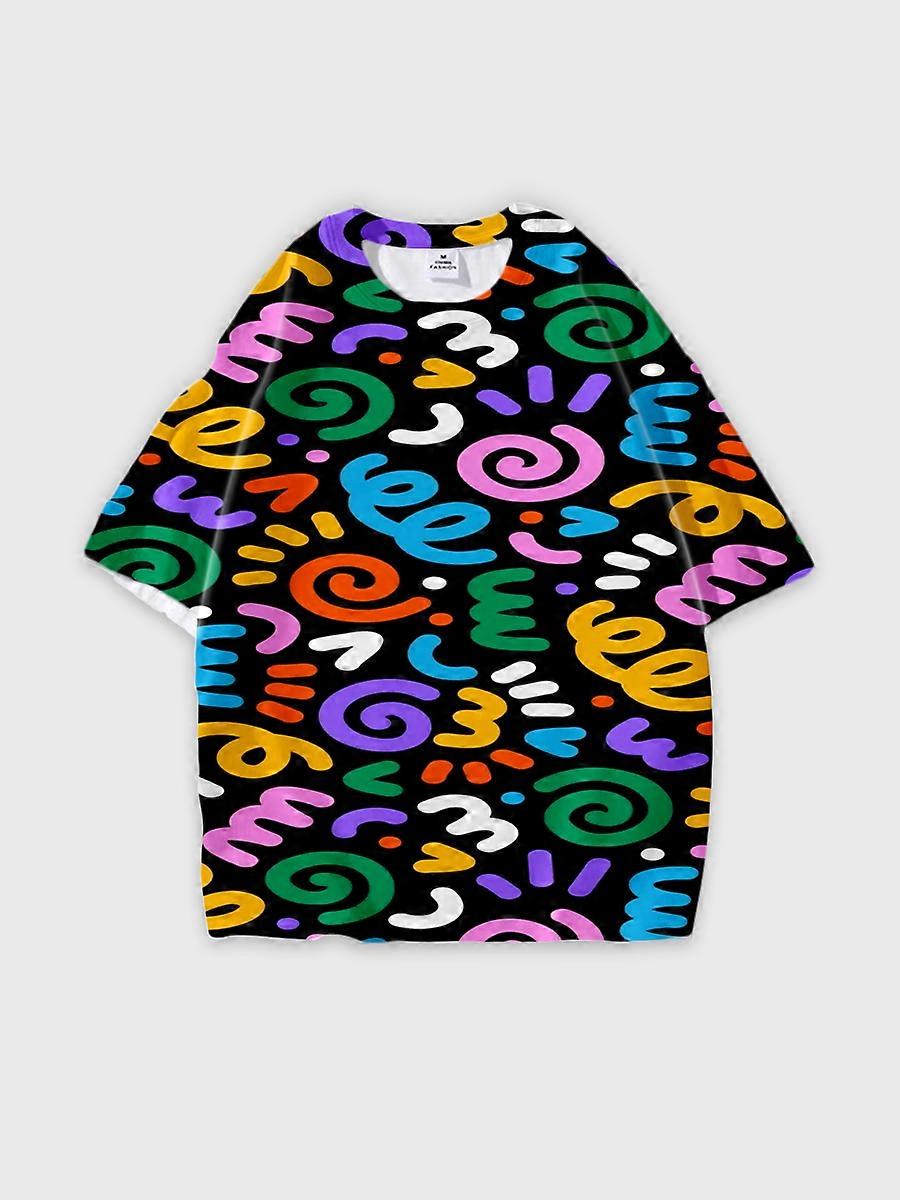 T-shirt round neck Pattern loose short sleeve JW838