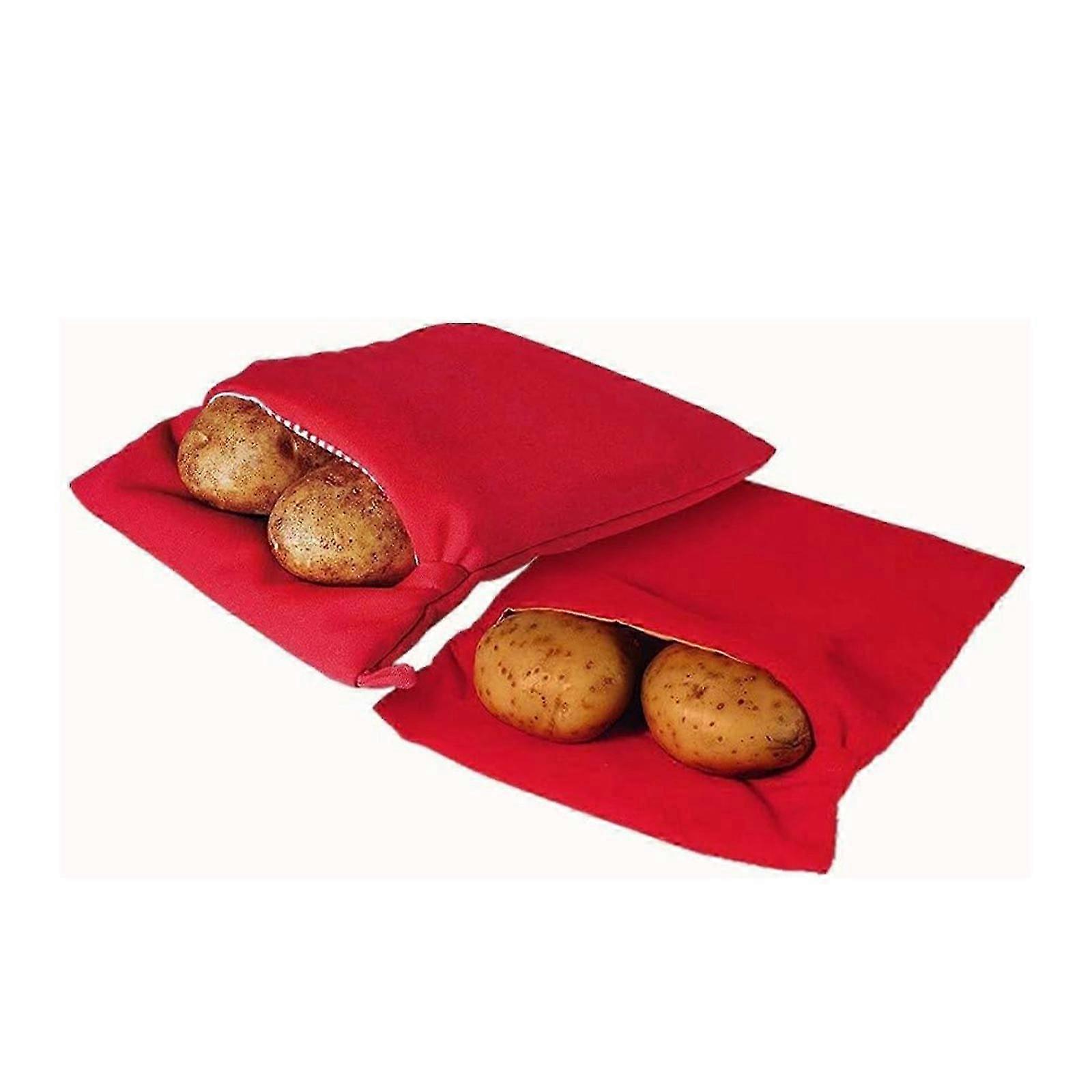 Sac de cuiseur de pommes de terre pour micro-ondes, Sachet express de pommes de terre réutilisables, Pommes de terre parfaites juste en 4 minutes, ROUGE, TAILLE S