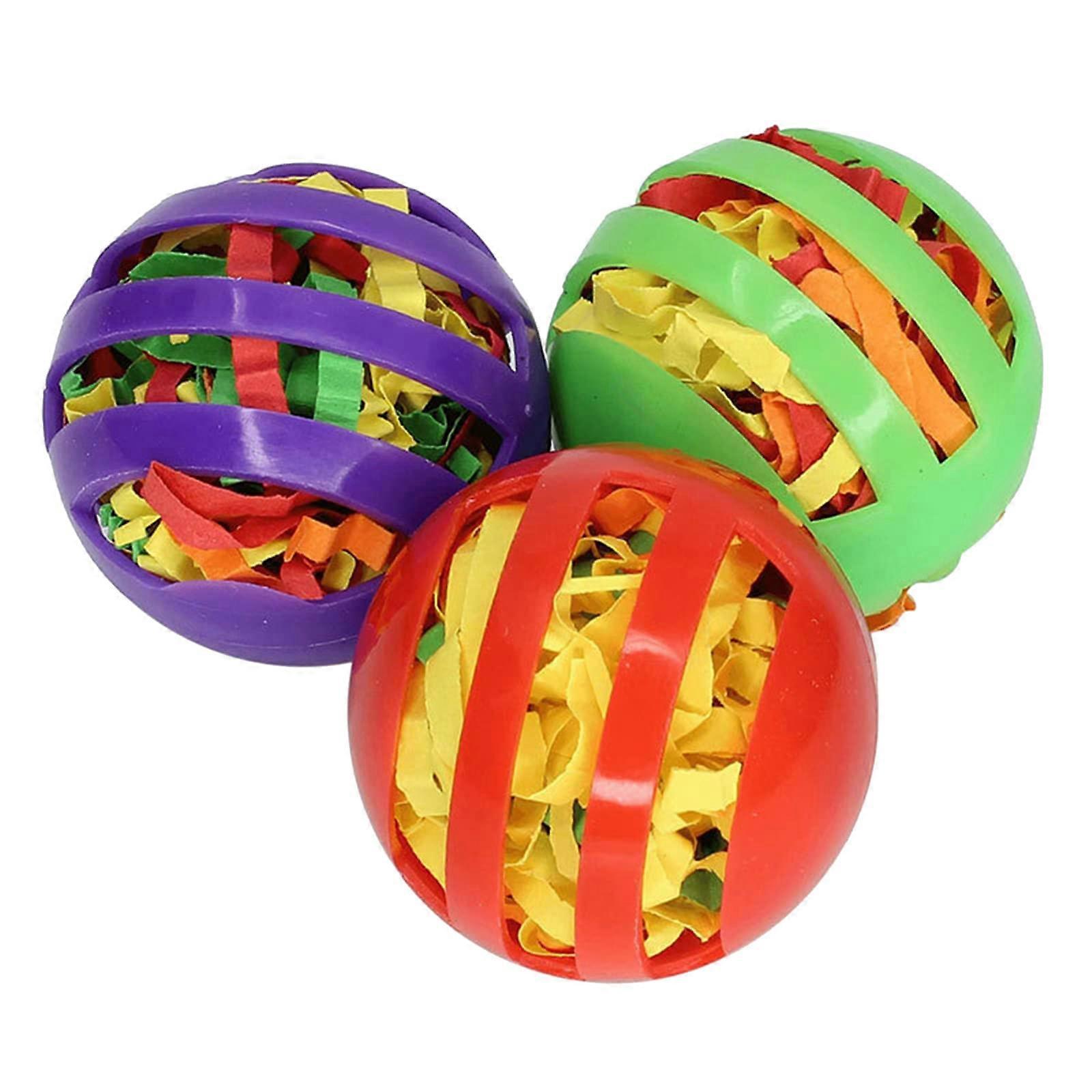 Toy in bird shape with colorful paper, 3piece set, parrot scent, small training for birds