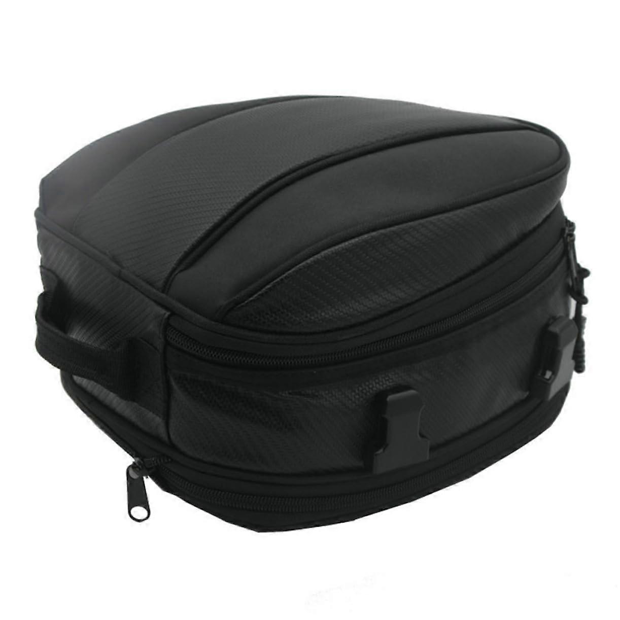 Black motorcycle saddlebag for day trips, made from quality materials, easy to install and shapestable with tearresistant zippers.