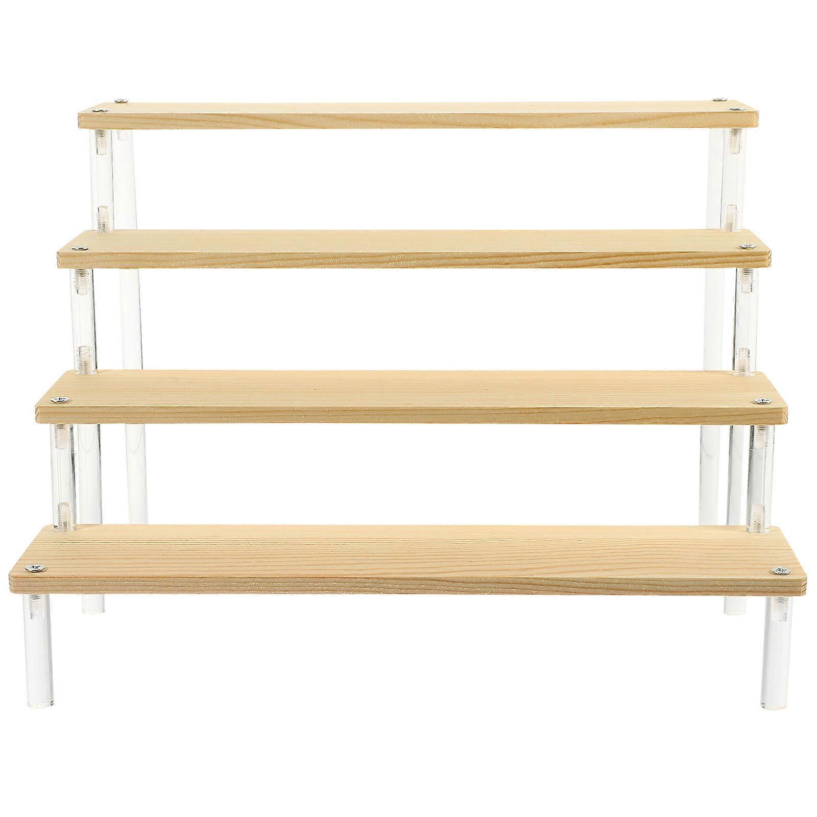 Figure Display Shelf Ladder Design Acrylic Storage Rack For Toy Dolls Commercial Use 30X21cm Organization 1Set