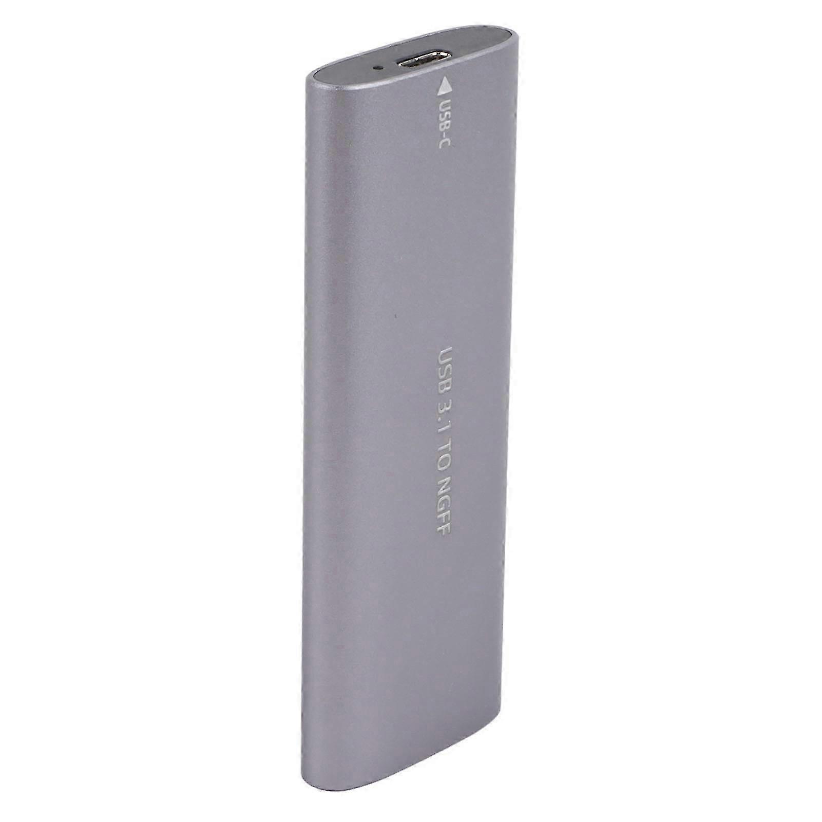 2025 M.2 NGFF SSD Enclosure 5Gbps High Speed Aluminum Alloy Mobile Hard Disk Box with 2 in 1 Cable Gray (Not Inclube Hard Disk)