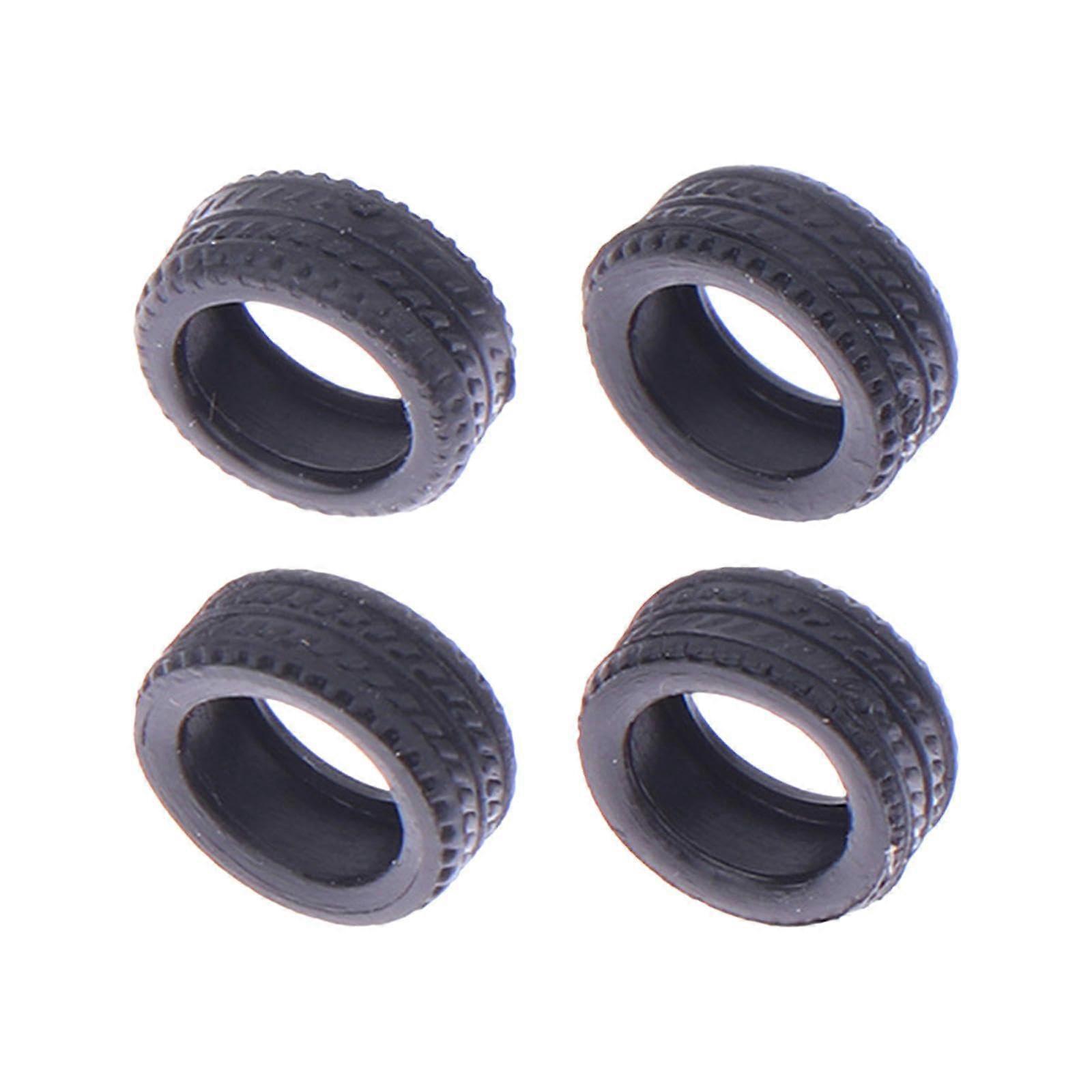 4 Pieces 1/64 Scale Rubber Tyres Modified Parts RC Vehicle Tyre Modification Diorama Display Model for Children Boys DIY Craft ACCS, Pattern Tyres