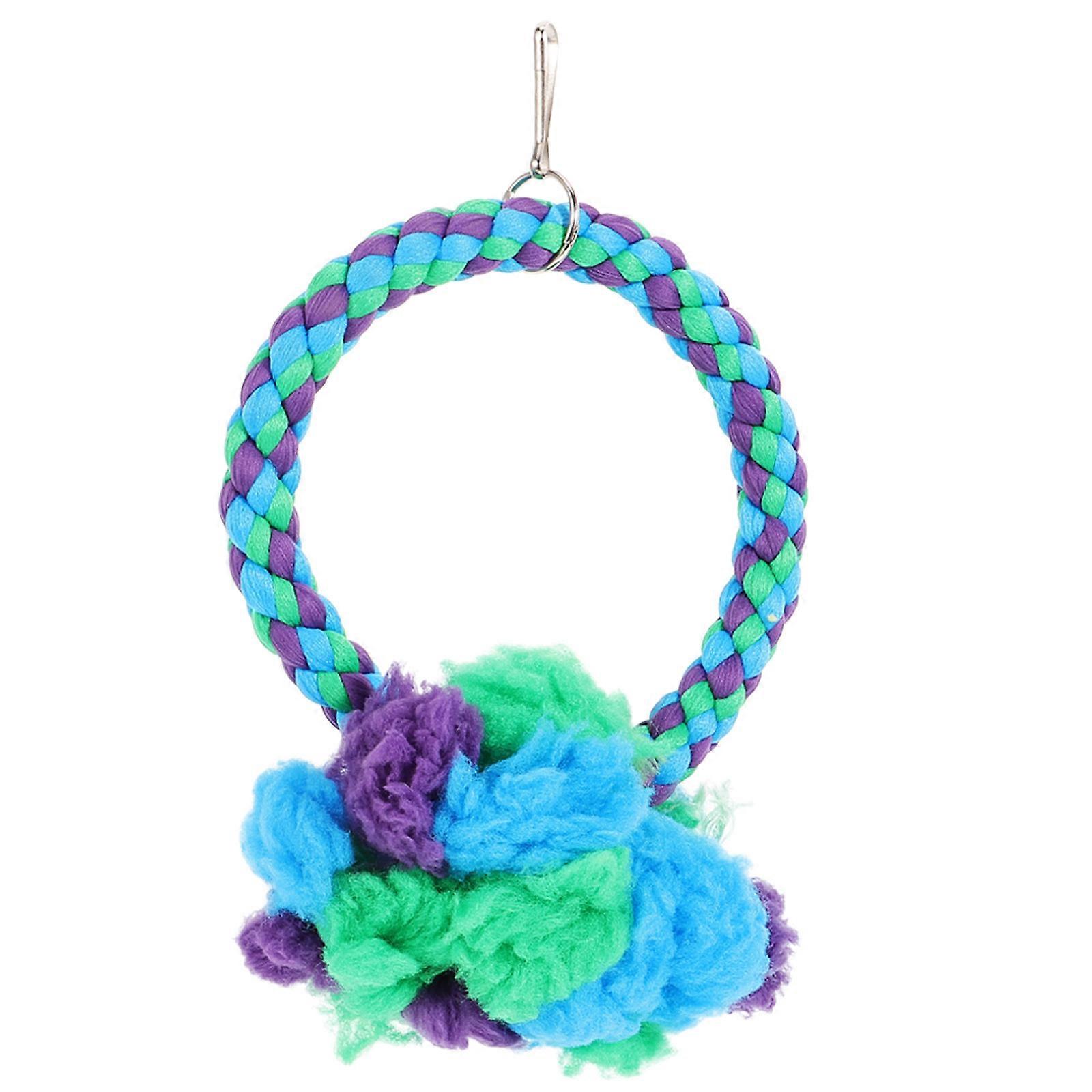 Bird Standing Swing Parrot Cotton Rope Swing For Parrot Supplies Climbing Swinging Coordination Skills 20.00X15.00X10.00Cm 1Pcs
