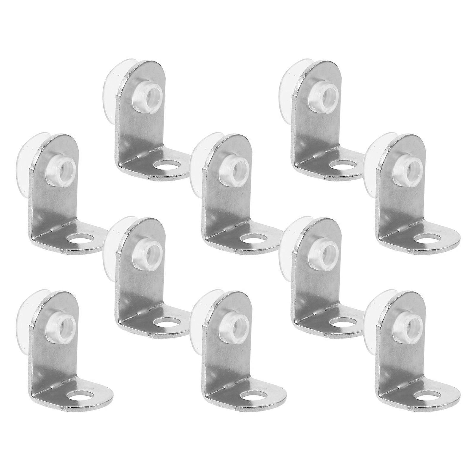 Stainless Steel Shelf Brackets 1Set Silver Secure Glass Fixing for Wall Support and Holding