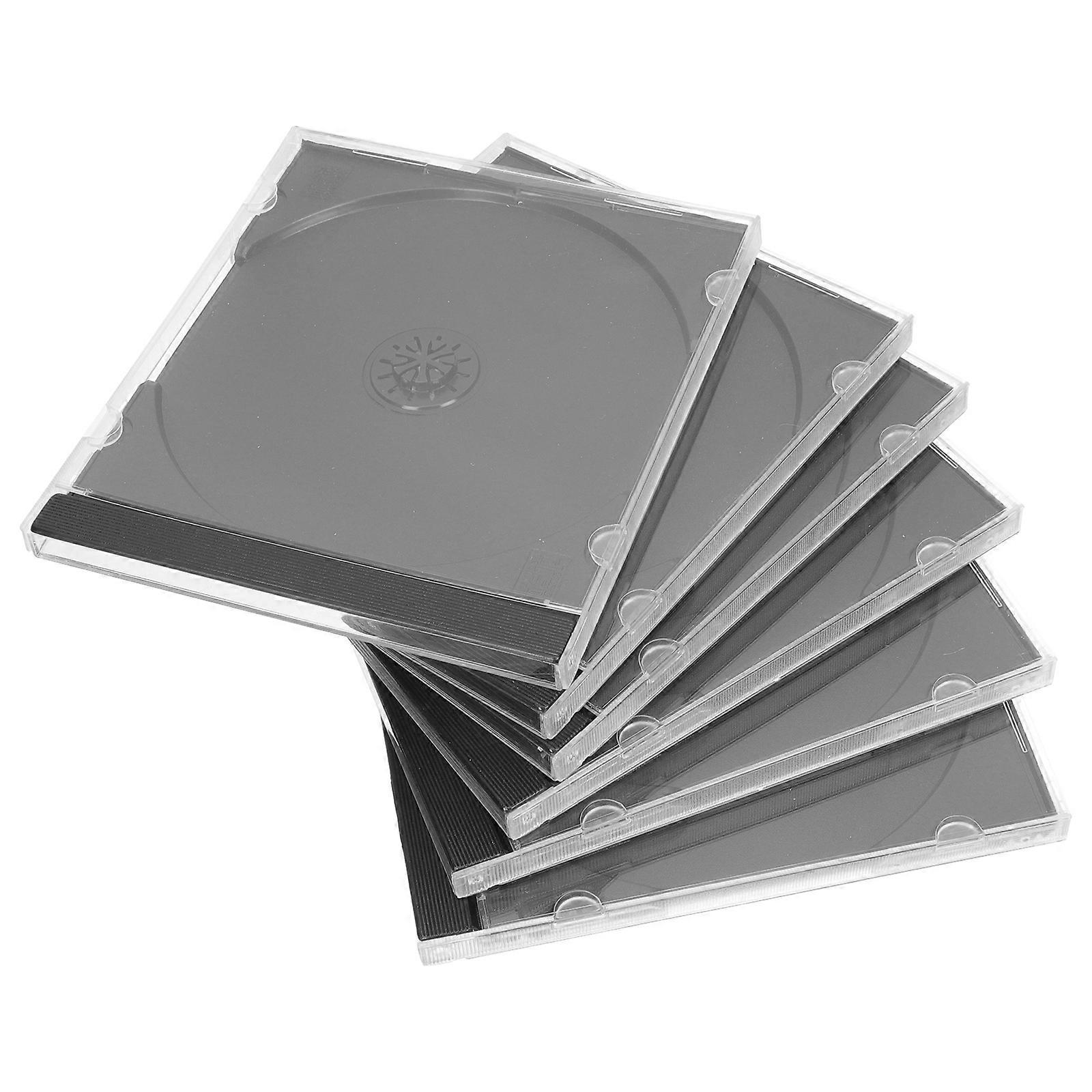 6pcs Square CD Storage Cases Dvd Shell Portable Container