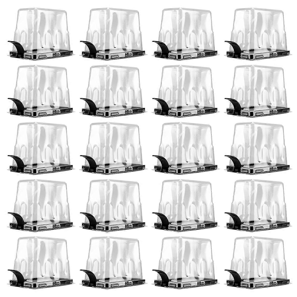 Storage with Lid for Takeaway and Home Use Black 20pcs