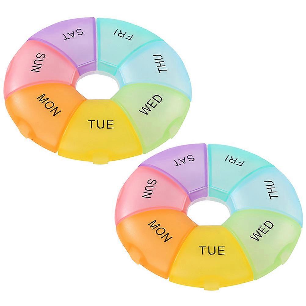Pill Box Grids PP Material Airtight Seal And Sturdy Construction For Outdoor Travel 2Pack