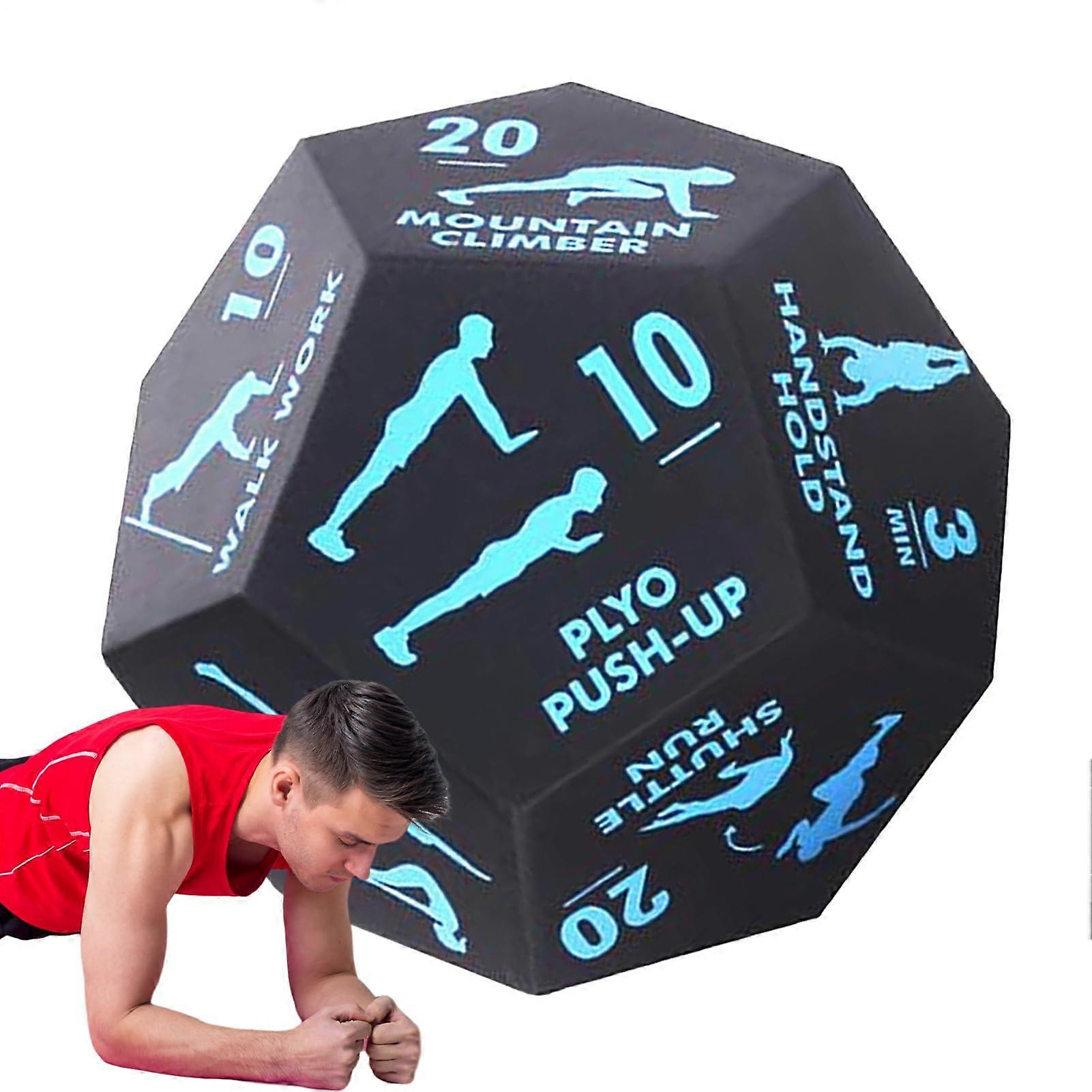 Fitness Cube, 12Sided Exercise Cube for Home Training, Fitness Equipment for Squats, Yoga, Pushups, Stretching Exercises Blue