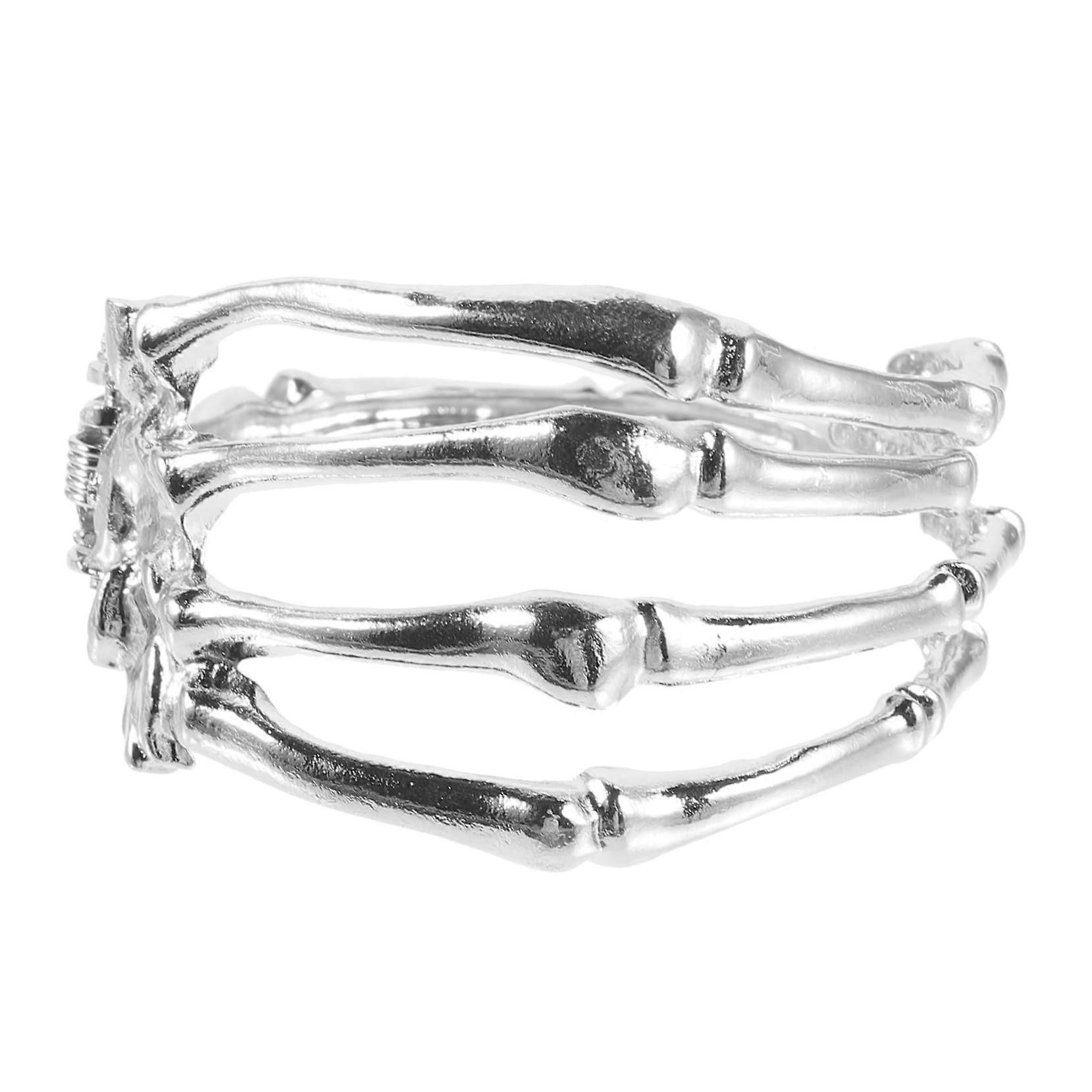 Skeleton Bracelet for Halloween Adjustable Metal Bracelet with Elegant Design Perfect for Parties and DIY Decorations