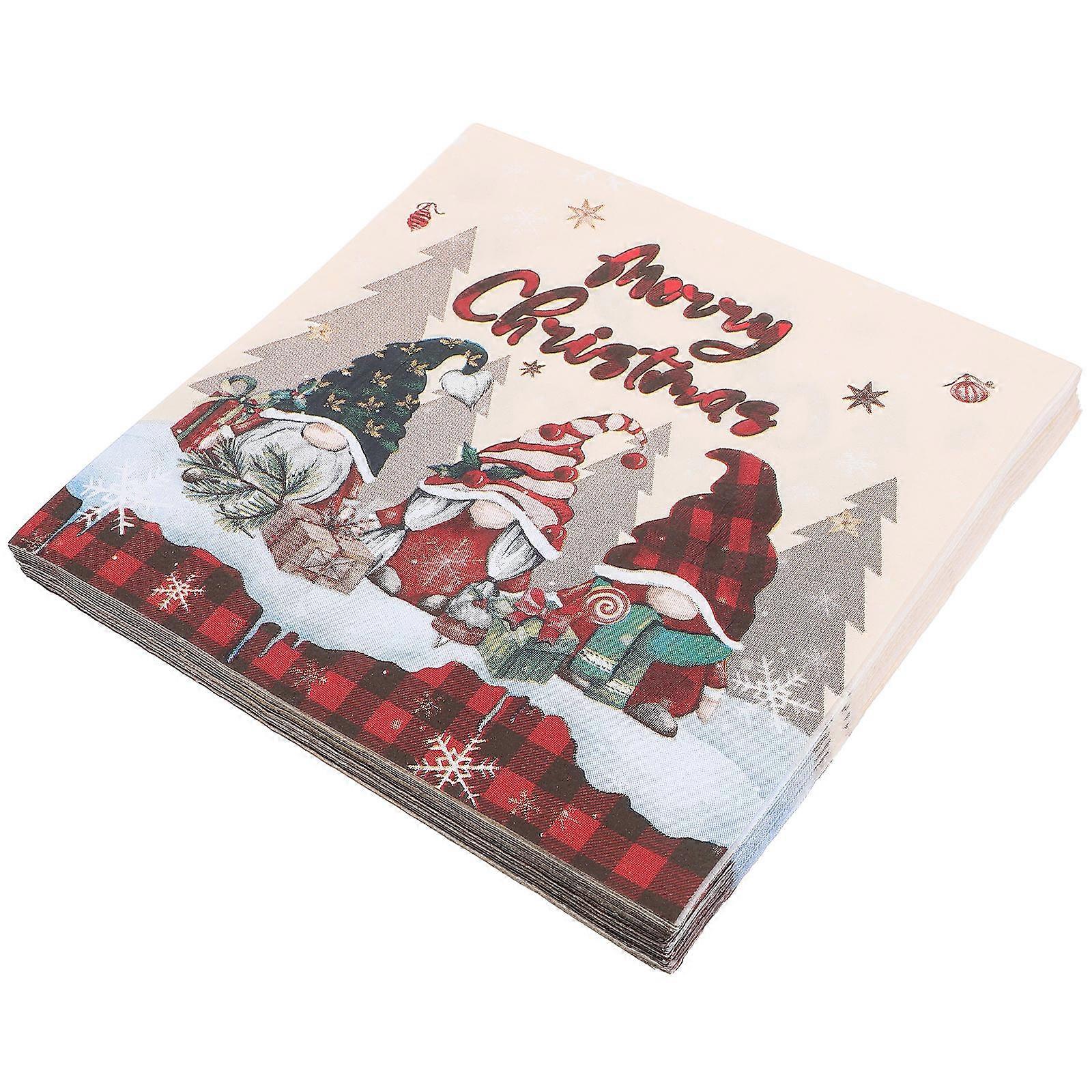 Christmas Dinner Napkins Disposable Paper for Party Use 20Pcs Multi Color