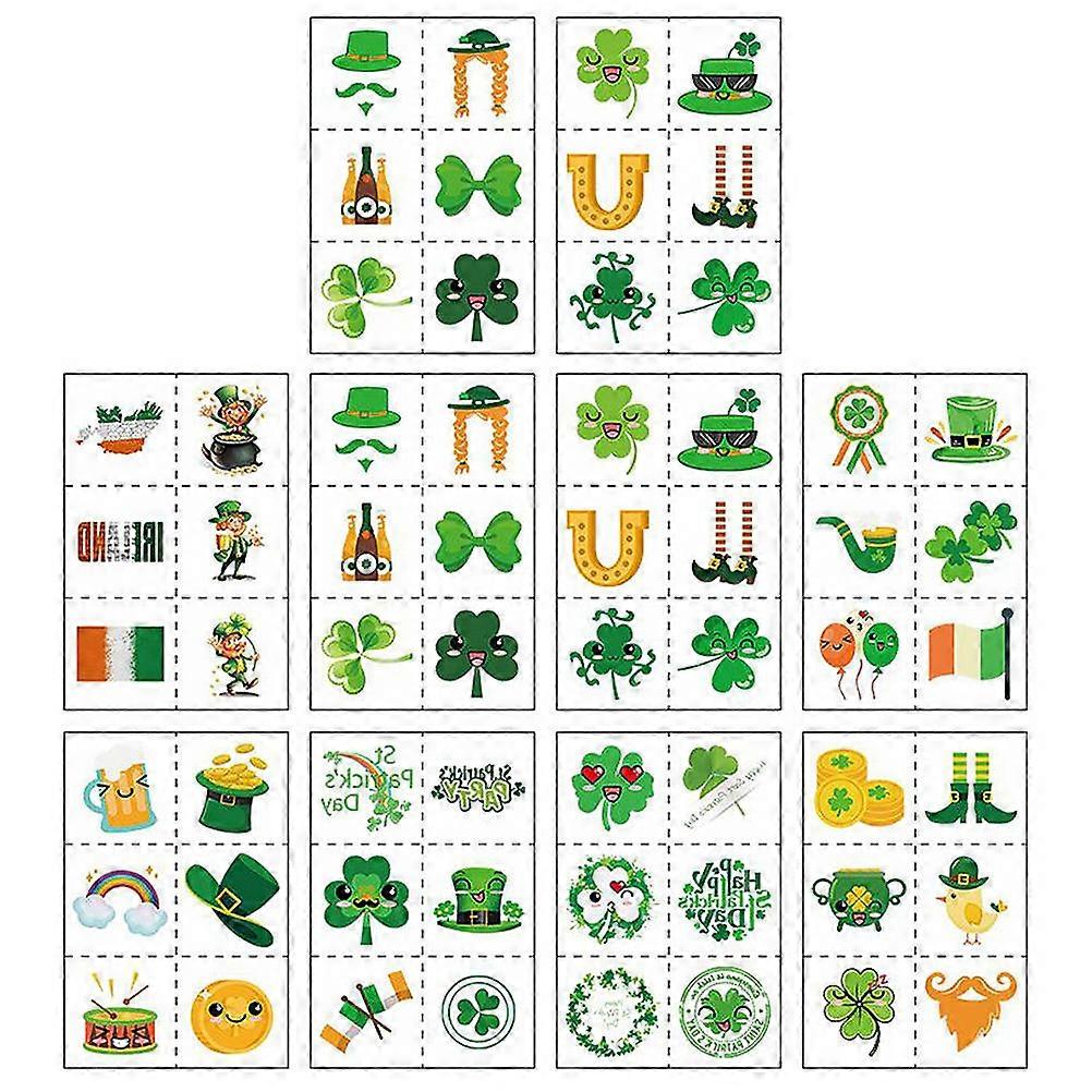 St Patty's Day Decorations 10Pcs Random Style Waterproof Skin-friendly Assorted Color