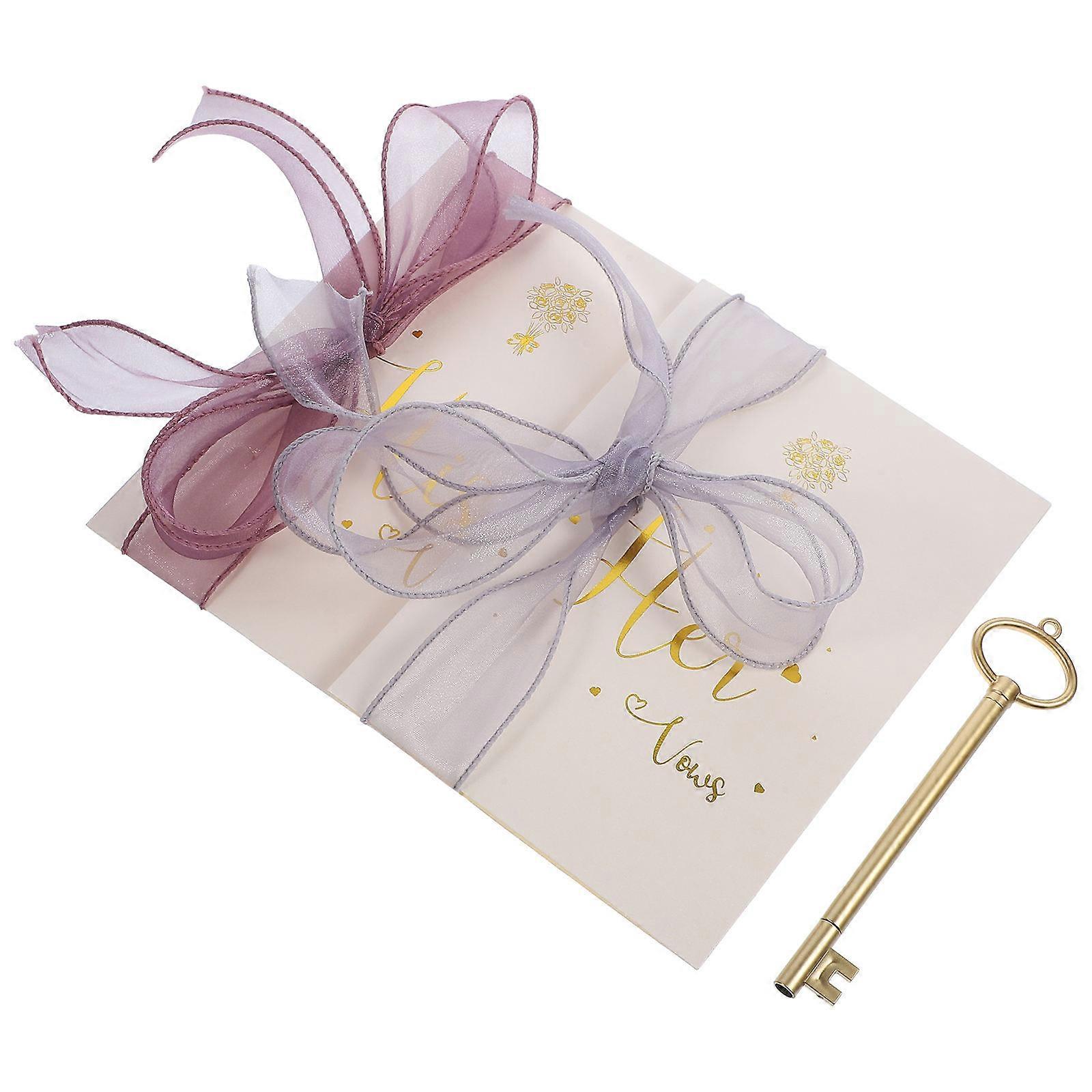 Wedding Oath Cards Vows Books Bridal Shower Gifts Paper Material Rectangular Vow Writing 1Set