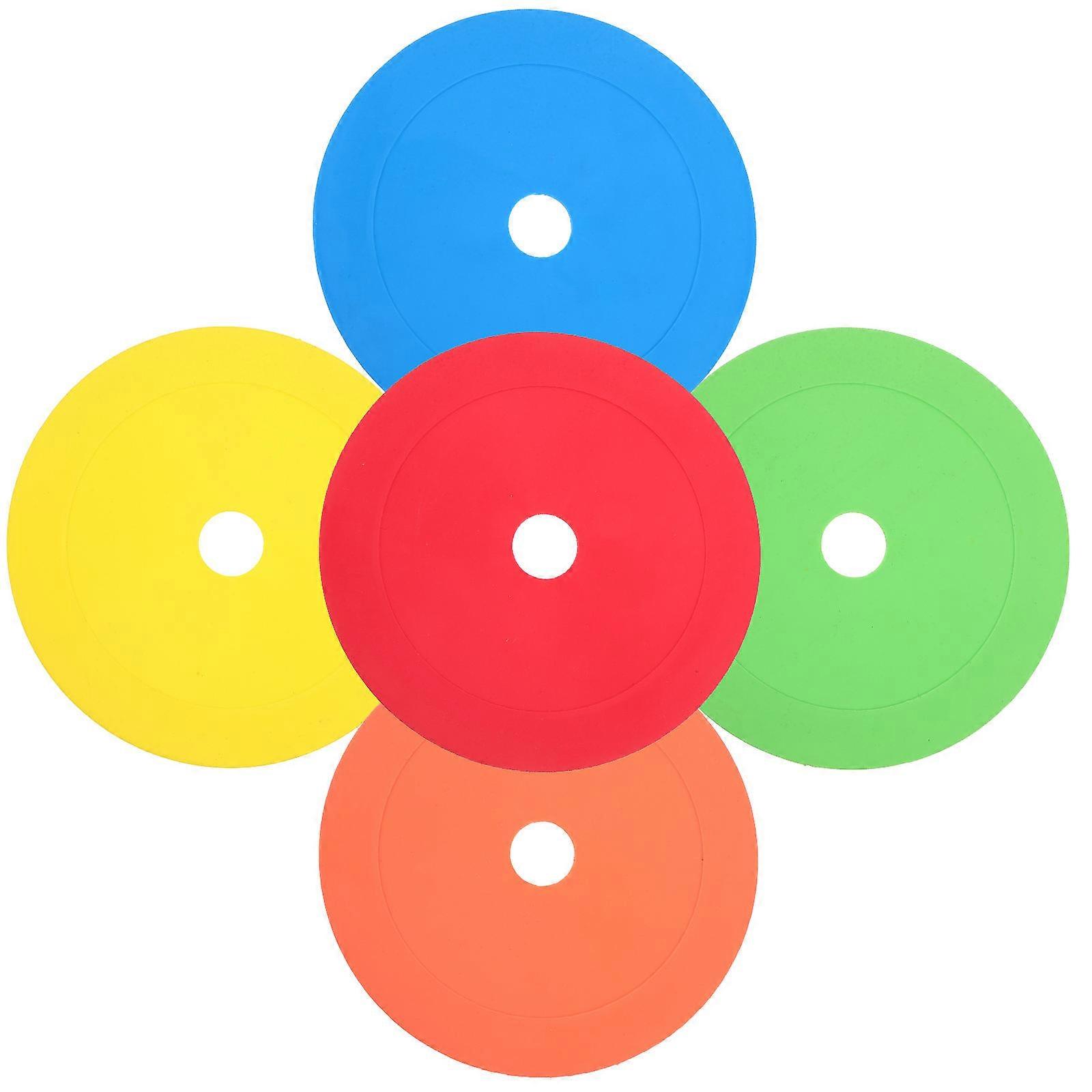 Soccer Training Marker Discs for Outdoor Use Assorted Color TPE Material 5 Pieces