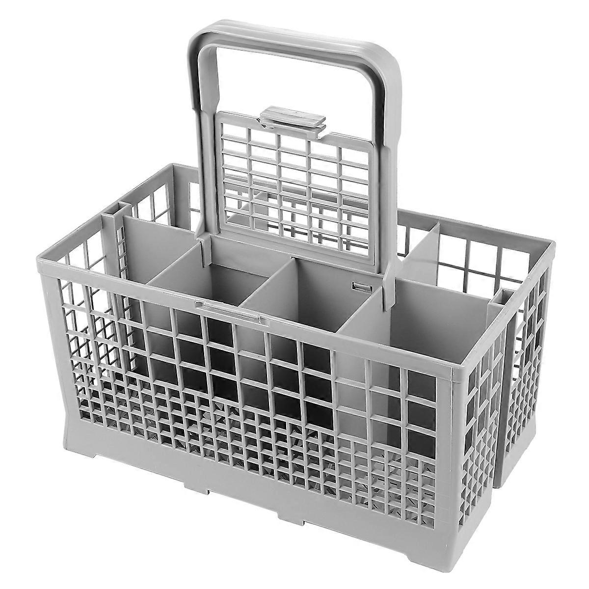 Multi Compartment Cutlery Basket with Handle for Dishwashers – Easy Access Utensil and Plate Organizer, Universal Fit