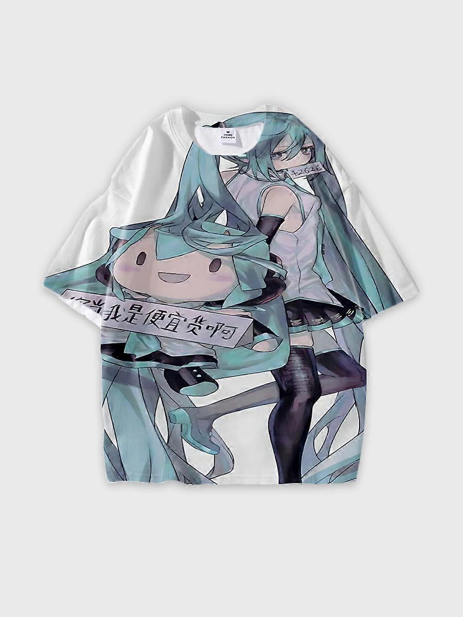 T-shirt round neck Role Pattern loose short sleeve C708