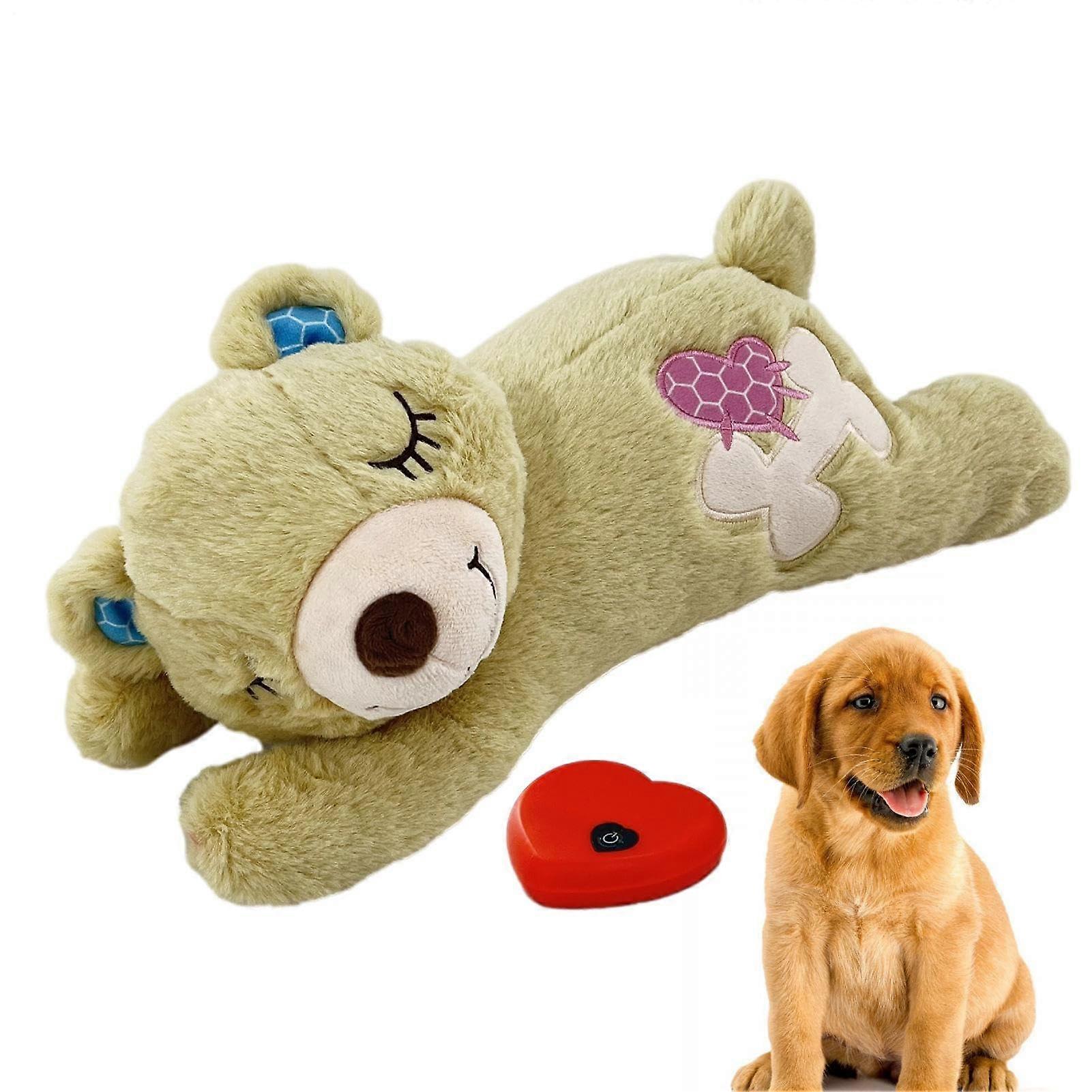 Dog Toy with Heartbeat - Soft Plush Relaxing Toy for Dogs and Cats, Removable Stuffed Animal, Battery Operated, Comforting Design