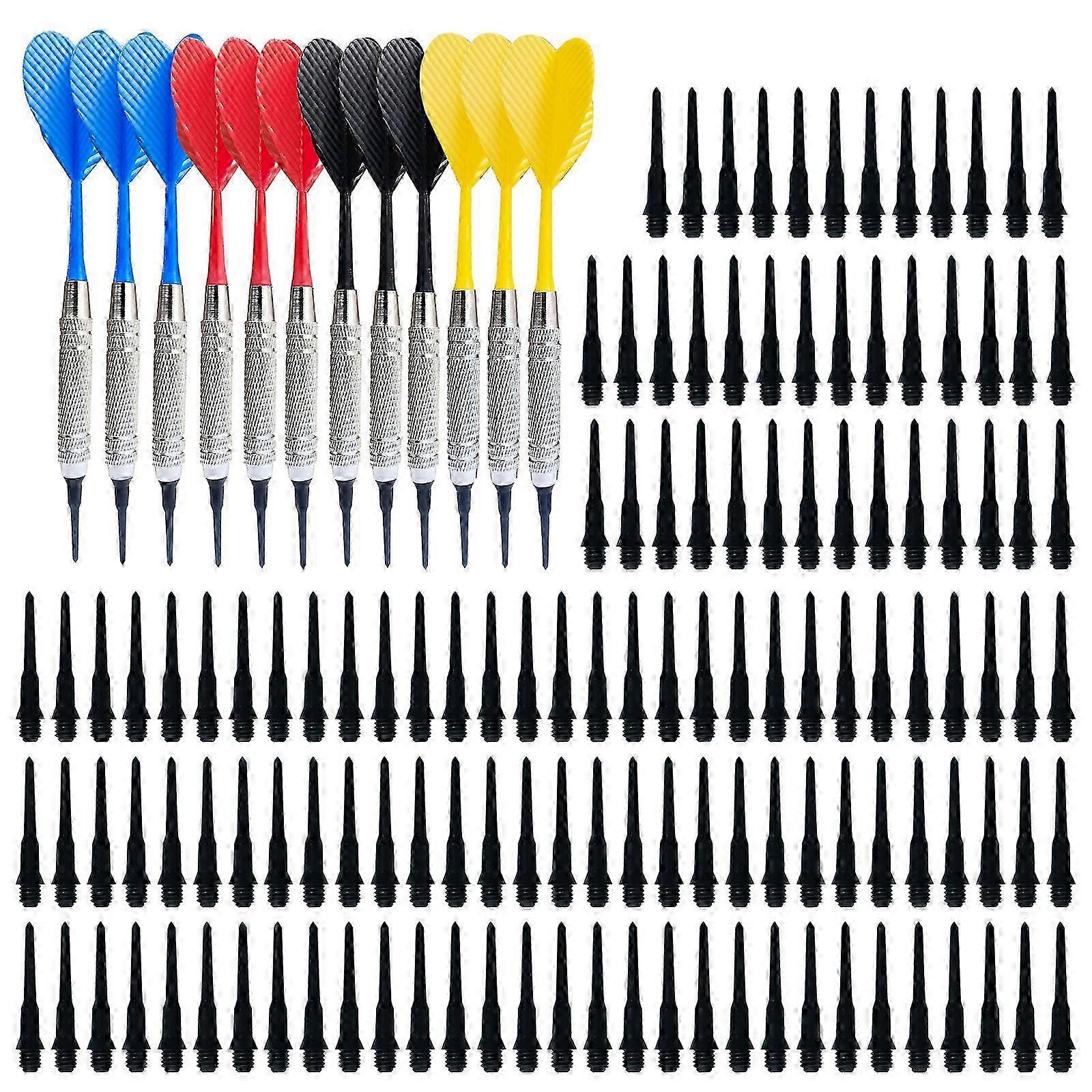 12Pcs Soft Tip Darts Electronic Darts with 100pcs Darts Tip Professional Plastic Tip Darts for Electronic Darts Board R Y BL BKR Y BL BK SZRH A-S