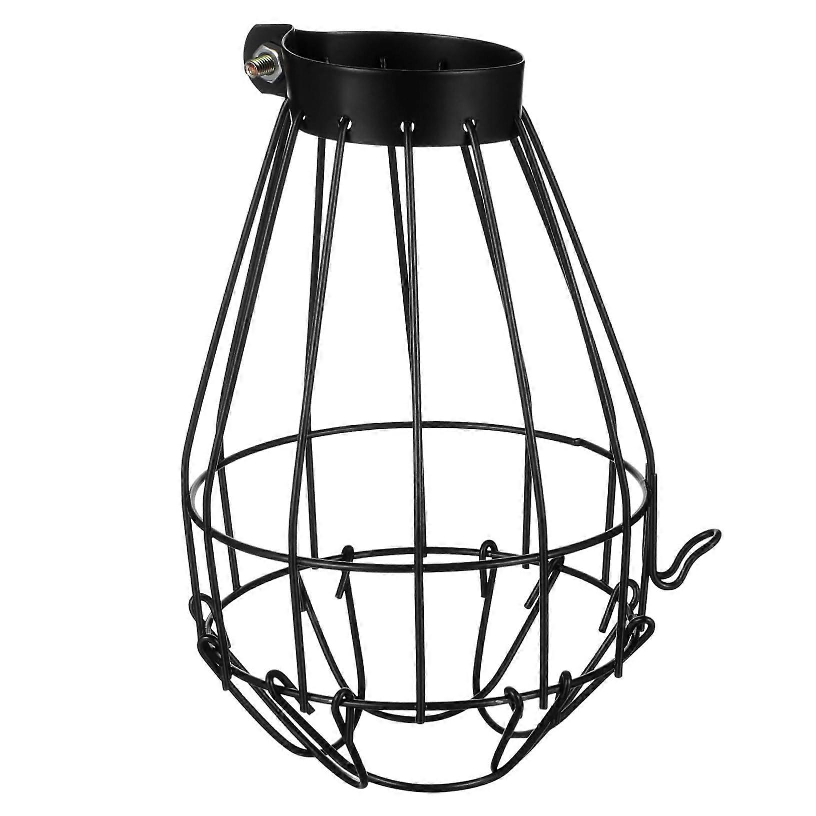 Insulating Lampshade For Pet Cage Heating Lamp, Mesh Burn Protection, Reptile Safe, Black Painted Finish, 1 Piece