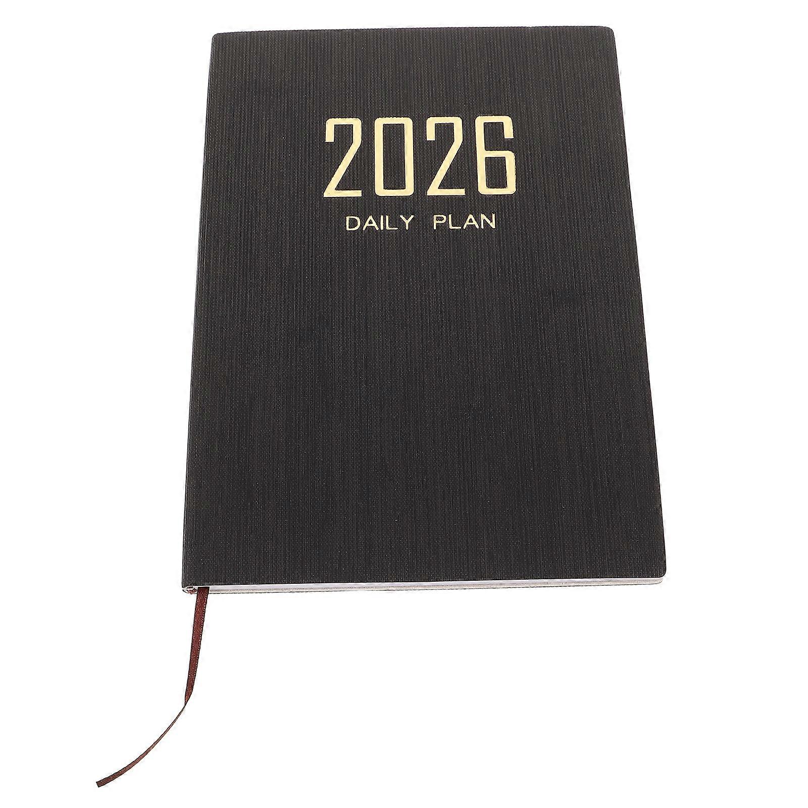 Pu Weekly Planner Notebook – Productive Daily & Weekly Pages, Travel Friendly English Layout, Stylish Organizer for Students & Professionals, Black