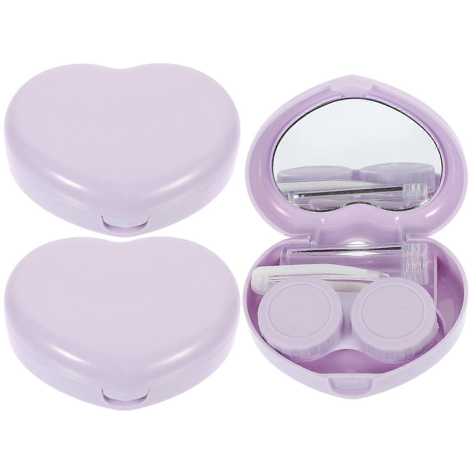 3 Sets Contacts Lens Case Box Travel-Friendly Compact Design For Lens Users With Mirror