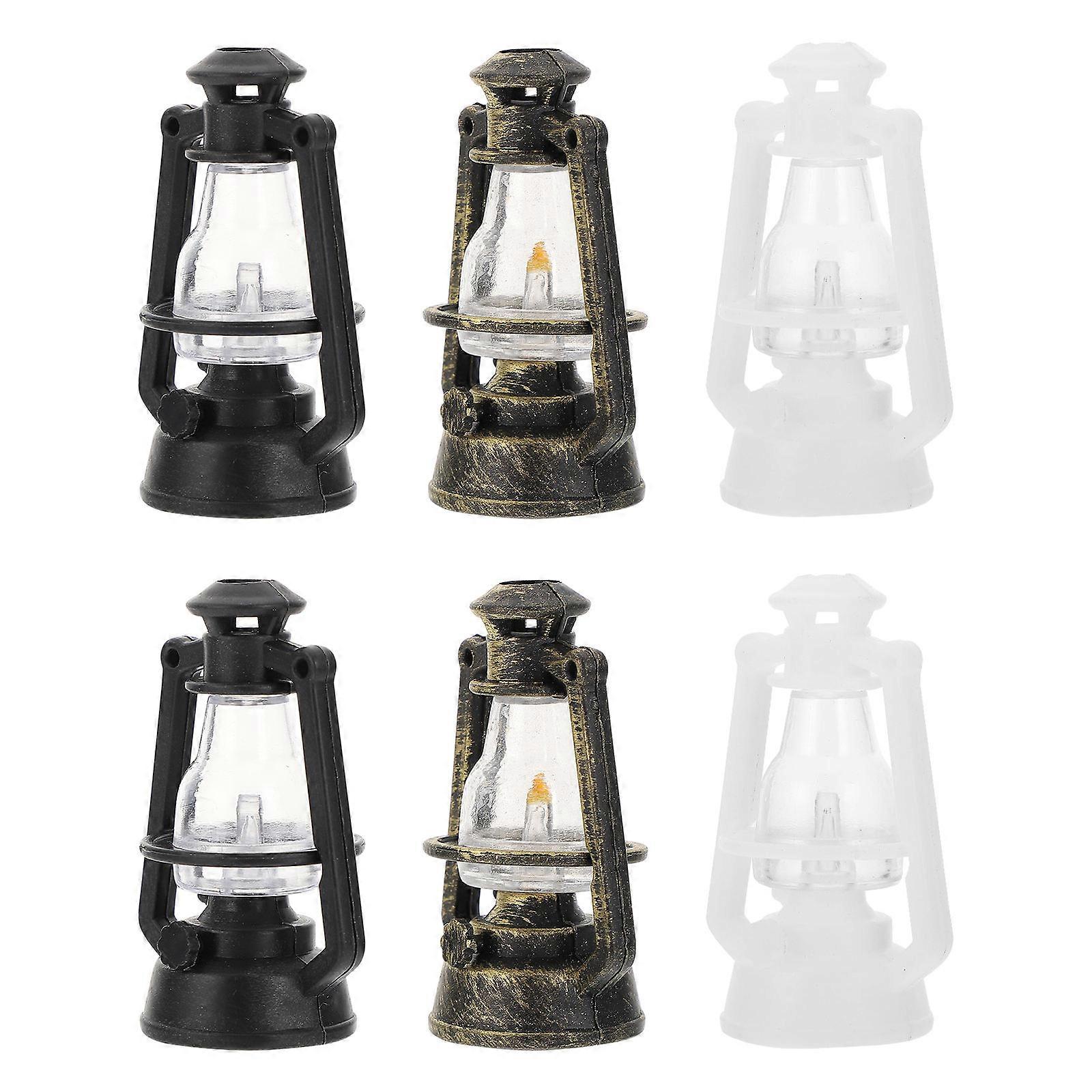 Retro Kerosene Lamps for Doll House Decorations with Fine Craftsmanship 6pcs