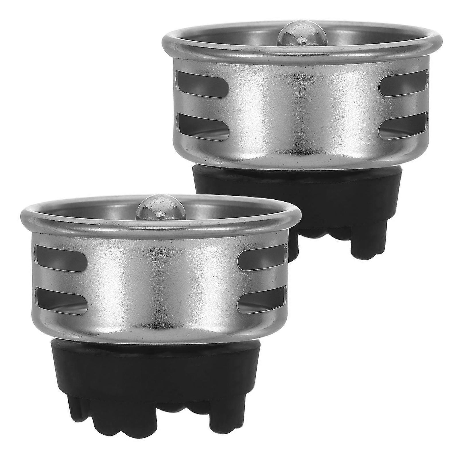 Anti-Clogging Kitchen Sink Strainer Stainless Steel Drainage Basket For Bars Precision Filtration Universal Design Silver 4.20X4.20X3.30CM 2Pcs