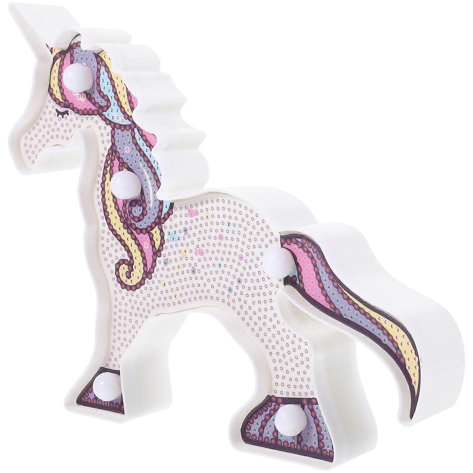 Multicolored Unicorn Night Light Lamp for Kids Decorative Use Safe Plastic 8.5 inches