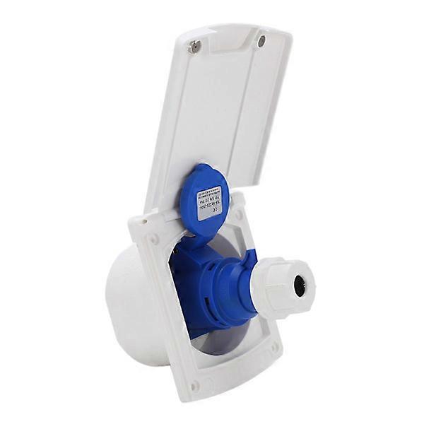 RV Power Outlet 3-Pin External Waterproof Plug Built-in Mounting 220V-250V 16AWhite