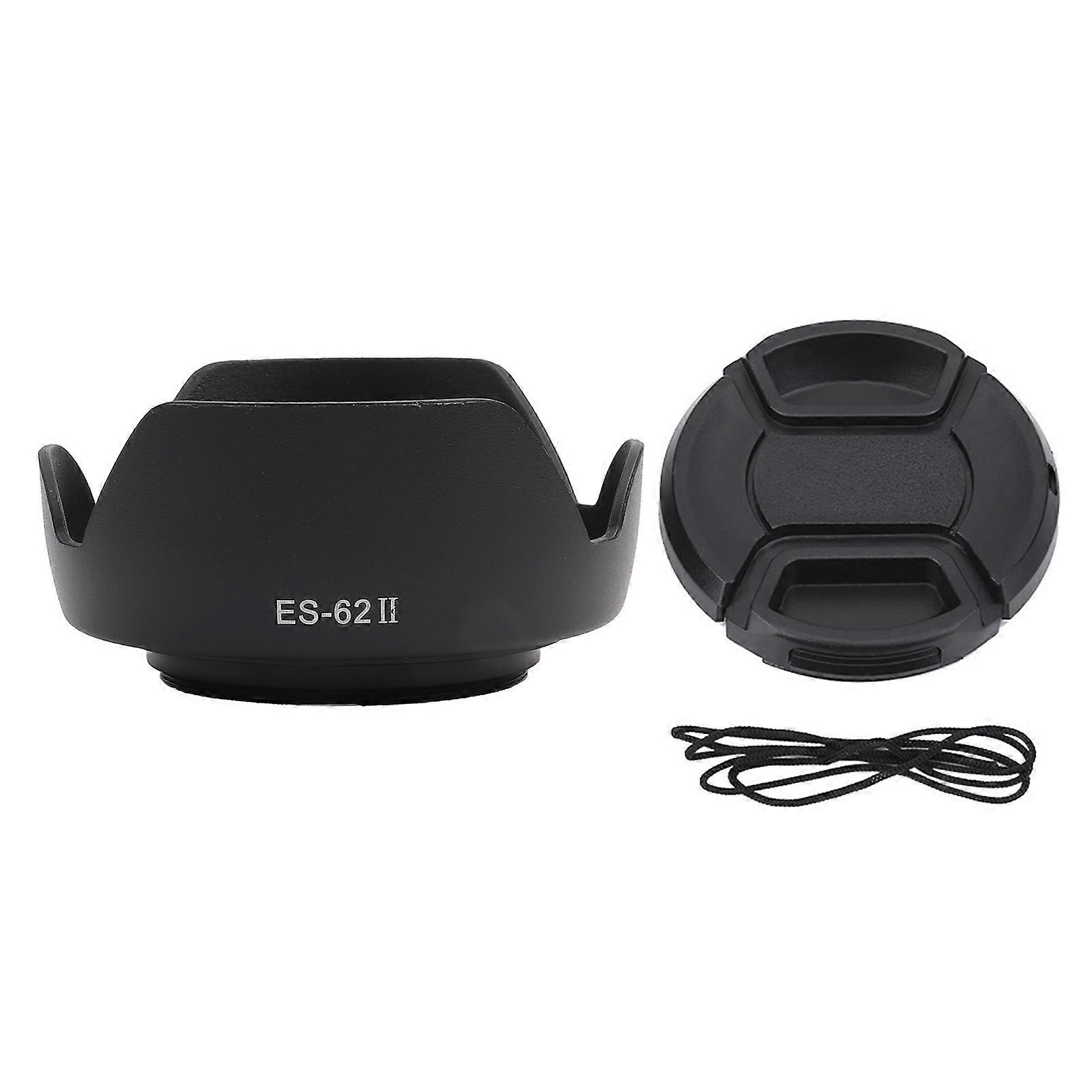 ES-62II Camera DSLR Lens Hood for Canon 50mm f/1.8 II with Lenses Cap