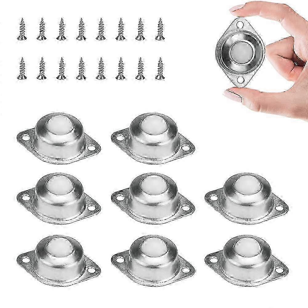 8 Pack of Ball Transfer Nylon Casters with 360 Degree Rotation and M5*16mm Screws Ideal for Sofas Showcases Trolleys Shelves and Scooters Edition 1107