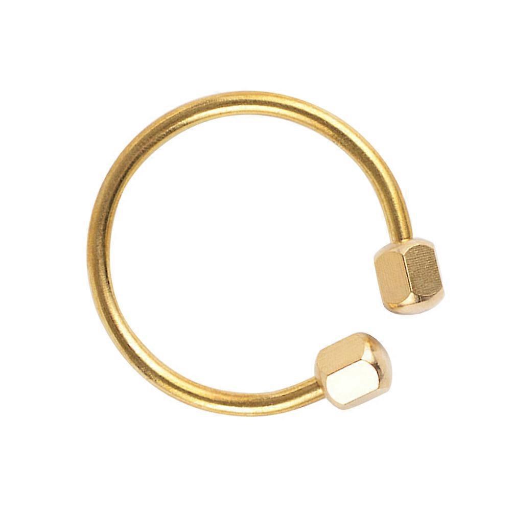 Handmade Brass Keychain for Holding Keys Sturdy and Durable with Anti Lost Design Golden 1PC