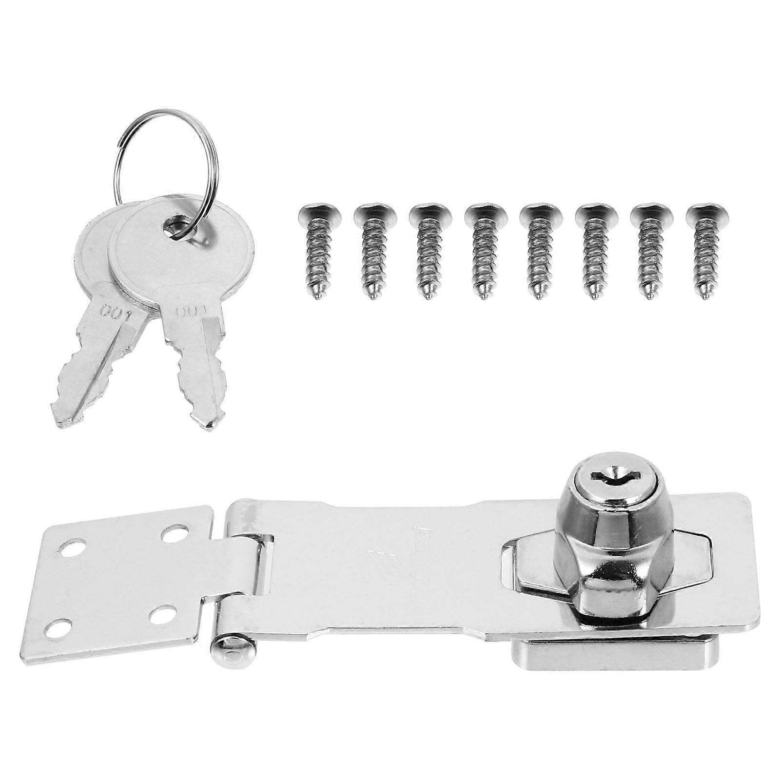 Silver Zinc Alloy Door Lock Latch with Keys for Wooden Doors and Cabinets 1 Set
