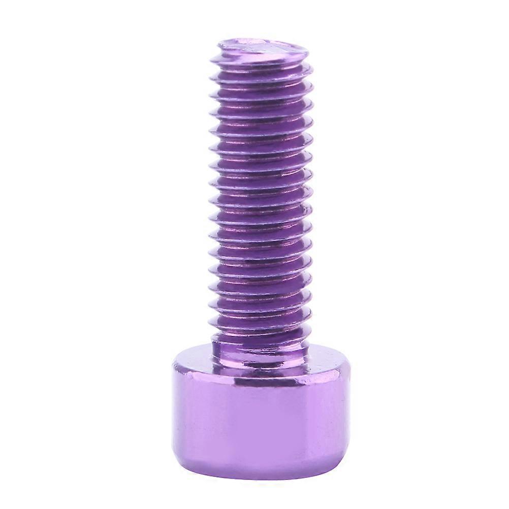 Purple Aluminum Alloy Bike Screw for Fixing Use M5x15mm Super Light Anodized Compatible with Standard Water Bottle Cage