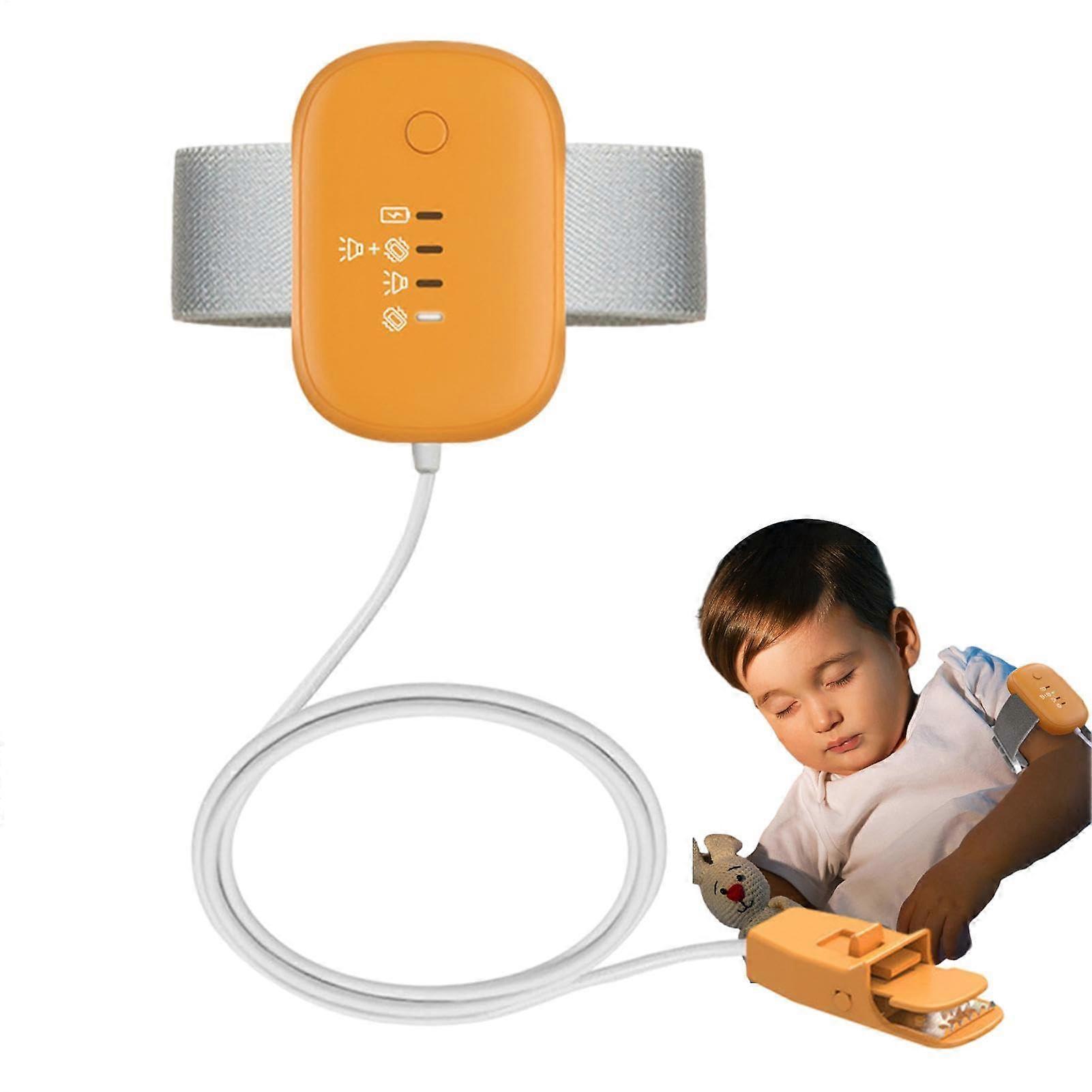 Bed Wetting Alarm - Pee Alert System, USB Charging Bedwetting Device, Adjustable Sound and Vibration, Orange Clip Style